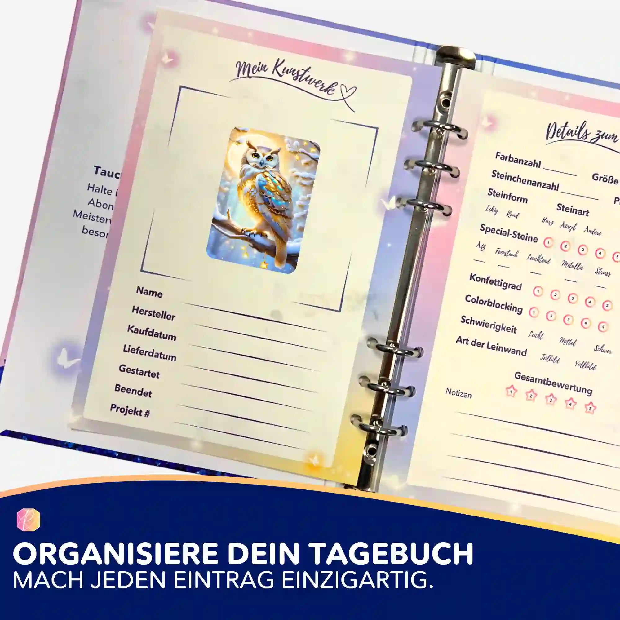 Aufkleber 5er-Set - Goldene Schneeeule