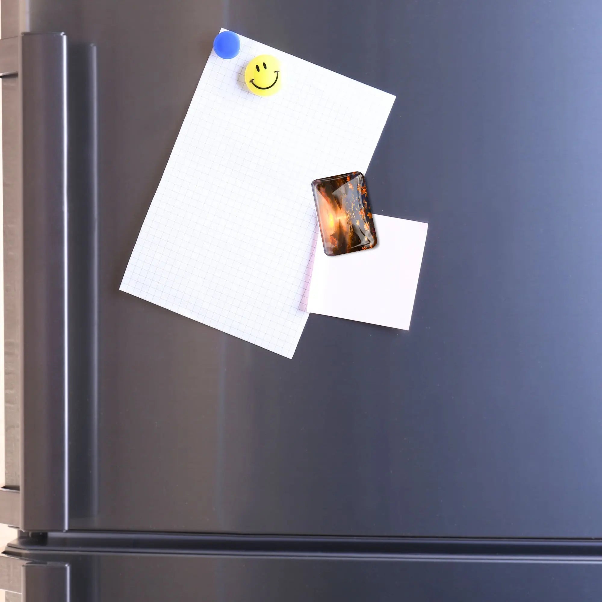 Magnetischer Diamond Painting Cover Minder Motiv Wenn der Tag ausatmet an einem Kühlschrank befestigt