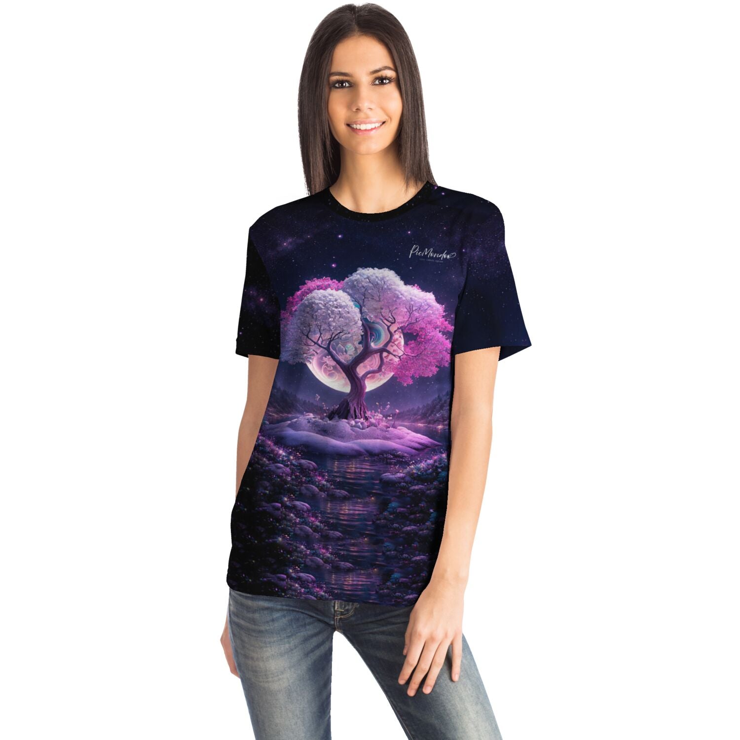 Dreamer T-Shirt - Multi Special - Pink Tree at Night