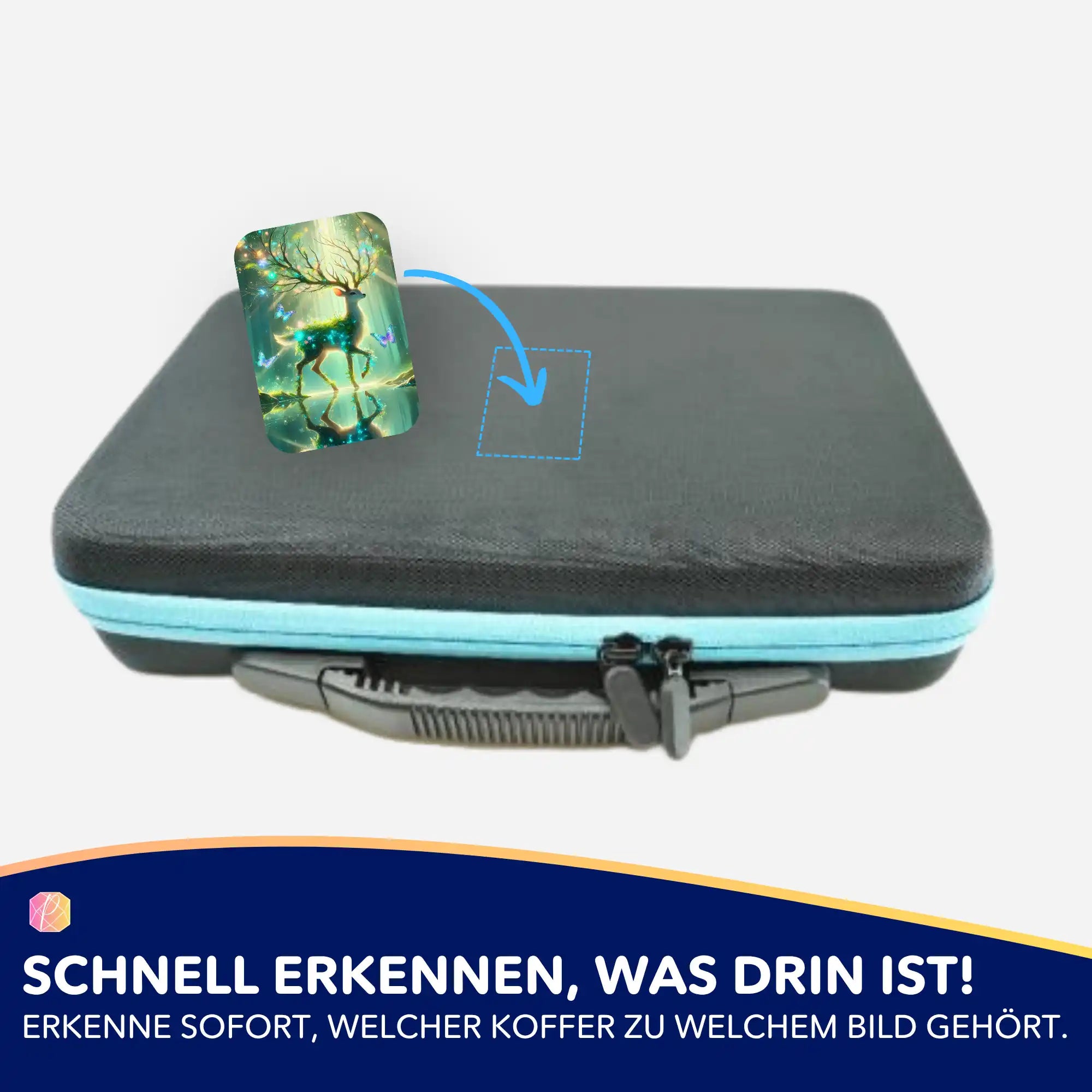 Picmondoo Aufkleber-Set für Diamond Painting Koffer mit Wächter der verborgenen Lichtung Motiv zur Sortierhilfe
