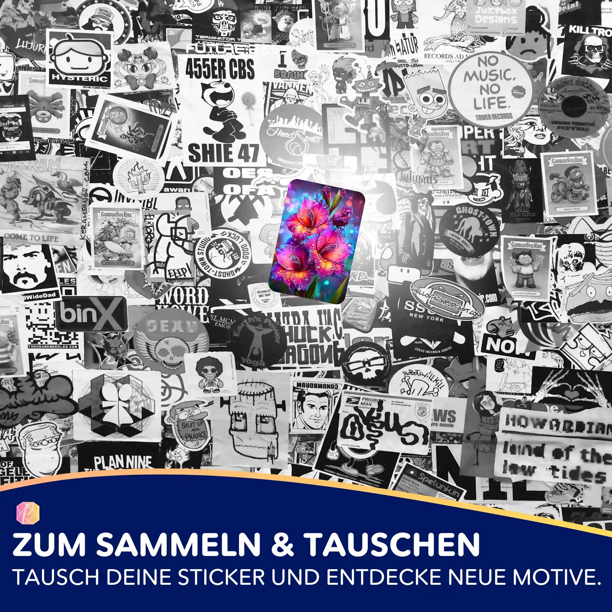 Farbenfrohes Diamond Painting Aufkleber-Set mit Blumenmotiv Morgentau für Diamond Painting Fans von Picmondoo