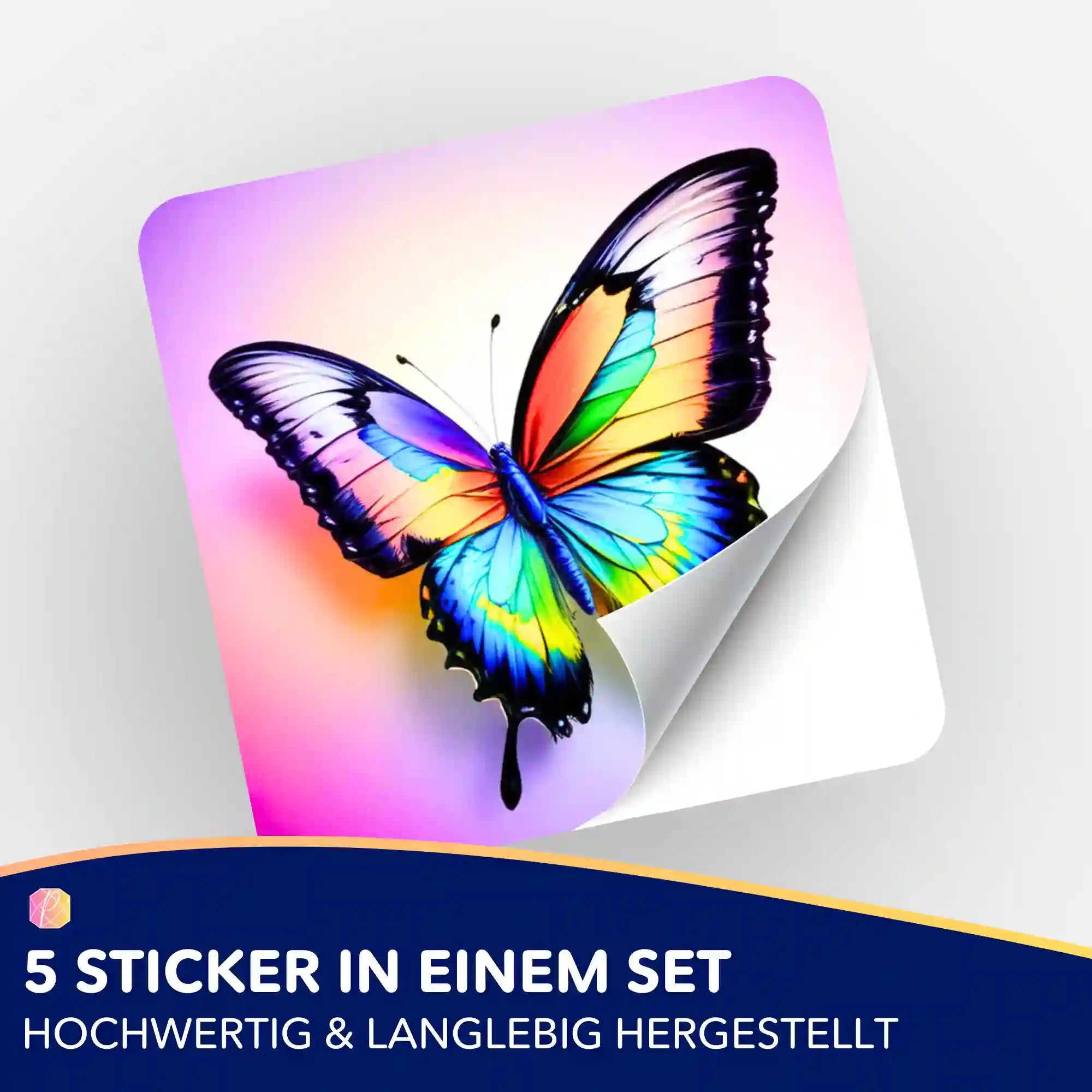 Aufkleber 5er-Set - Moni Live Verkauf - Butterfly Mona
