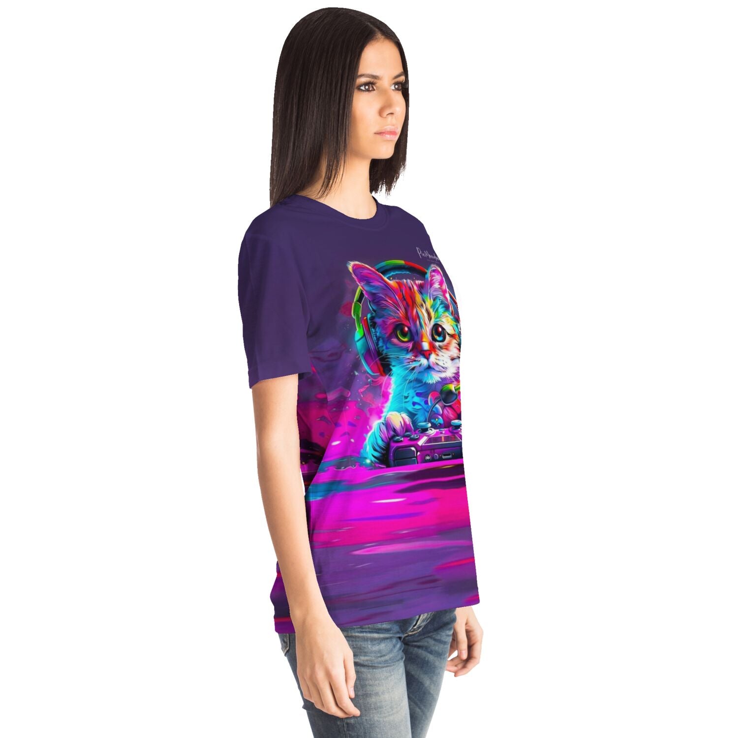 Dreamer T-Shirt - Colorful gaming Cat