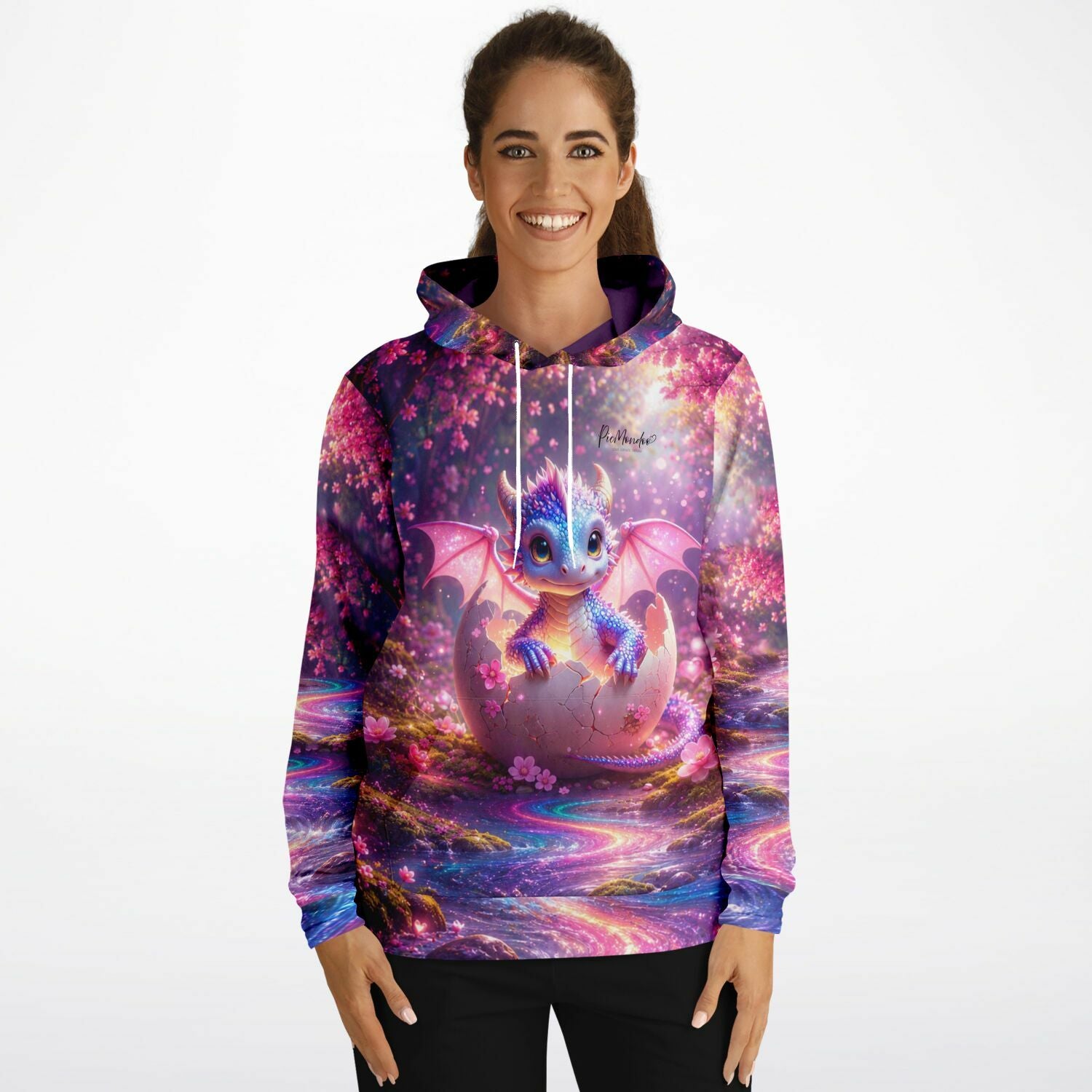 Dreamer Hoodie mit farbenfrohem Drachen-Motiv, inspiriert von Diamond Painting Kunst und kreativem Malen nach Zahlen Design.