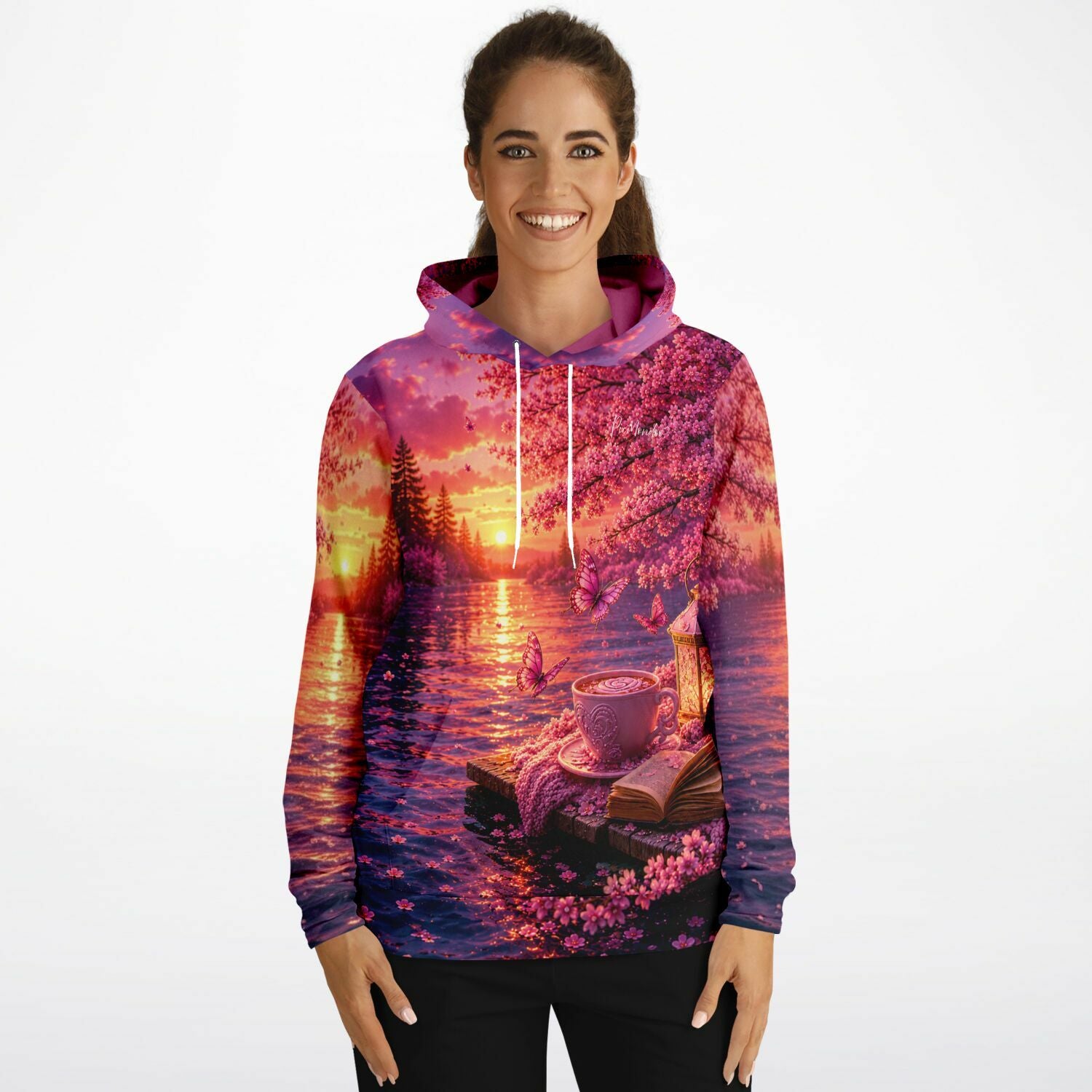 Dreamer Hoodie mit stimmungsvollem Sunset-Motiv, inspiriert von populären Diamond Painting und Malen nach Zahlen Designs.