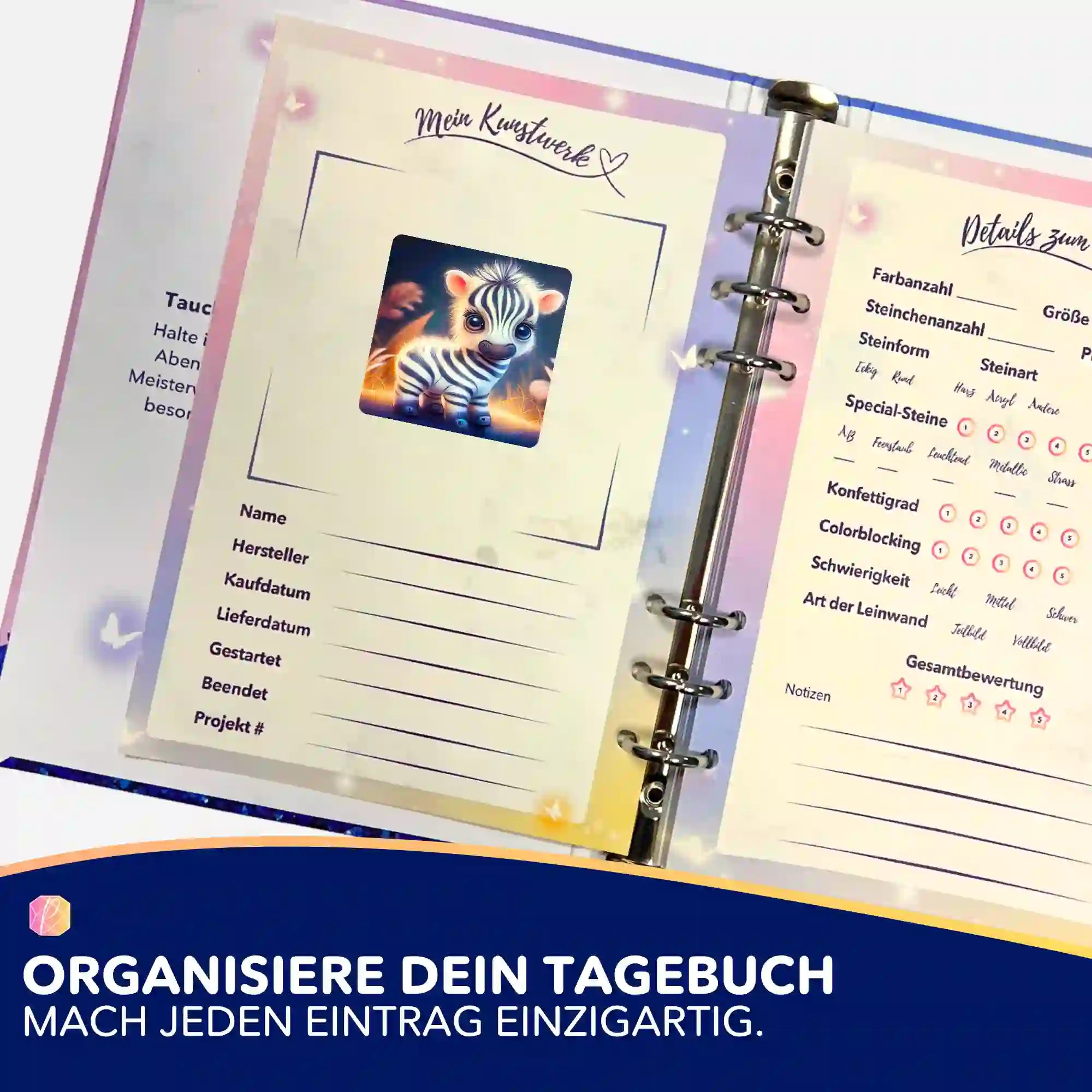 Aufkleber 5er-Set - Süsses Zebrababy