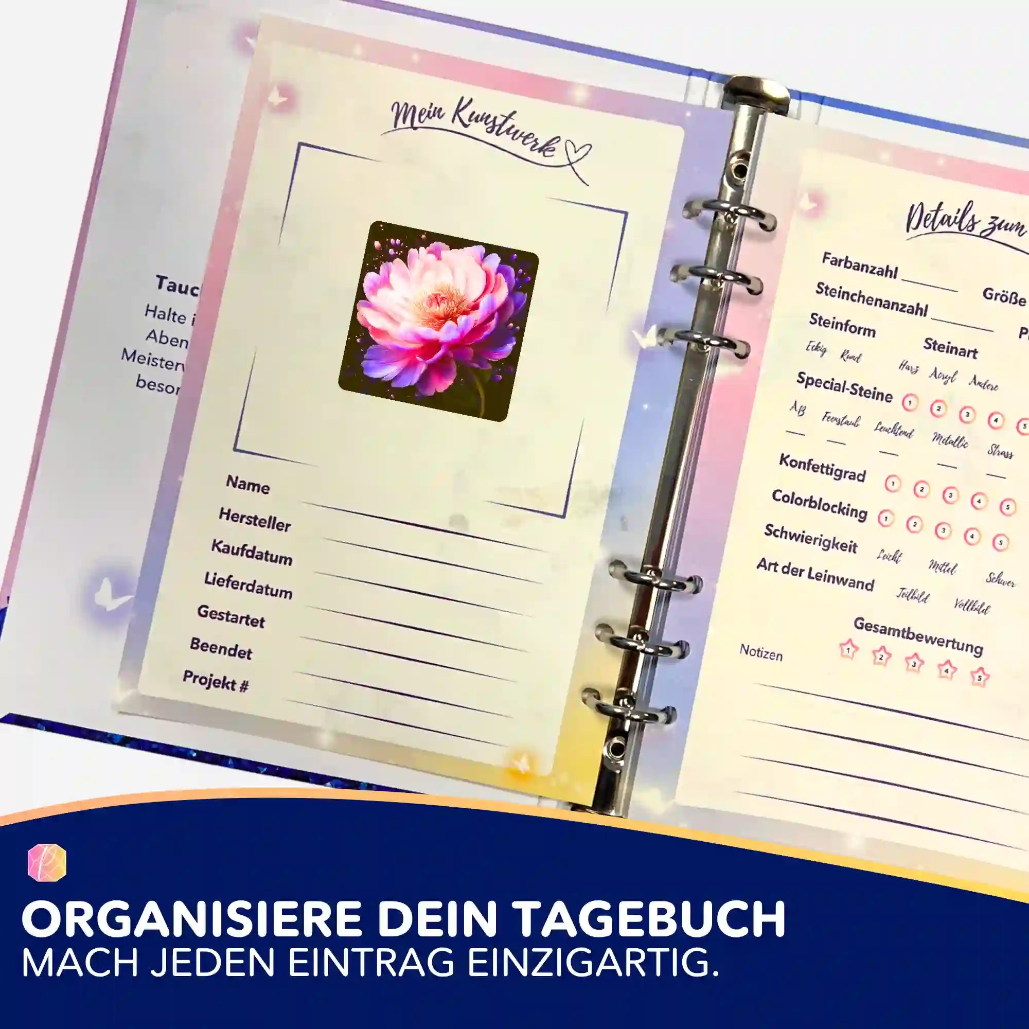 Aufkleber 5er-Set - Flüstern der Pfingstrose