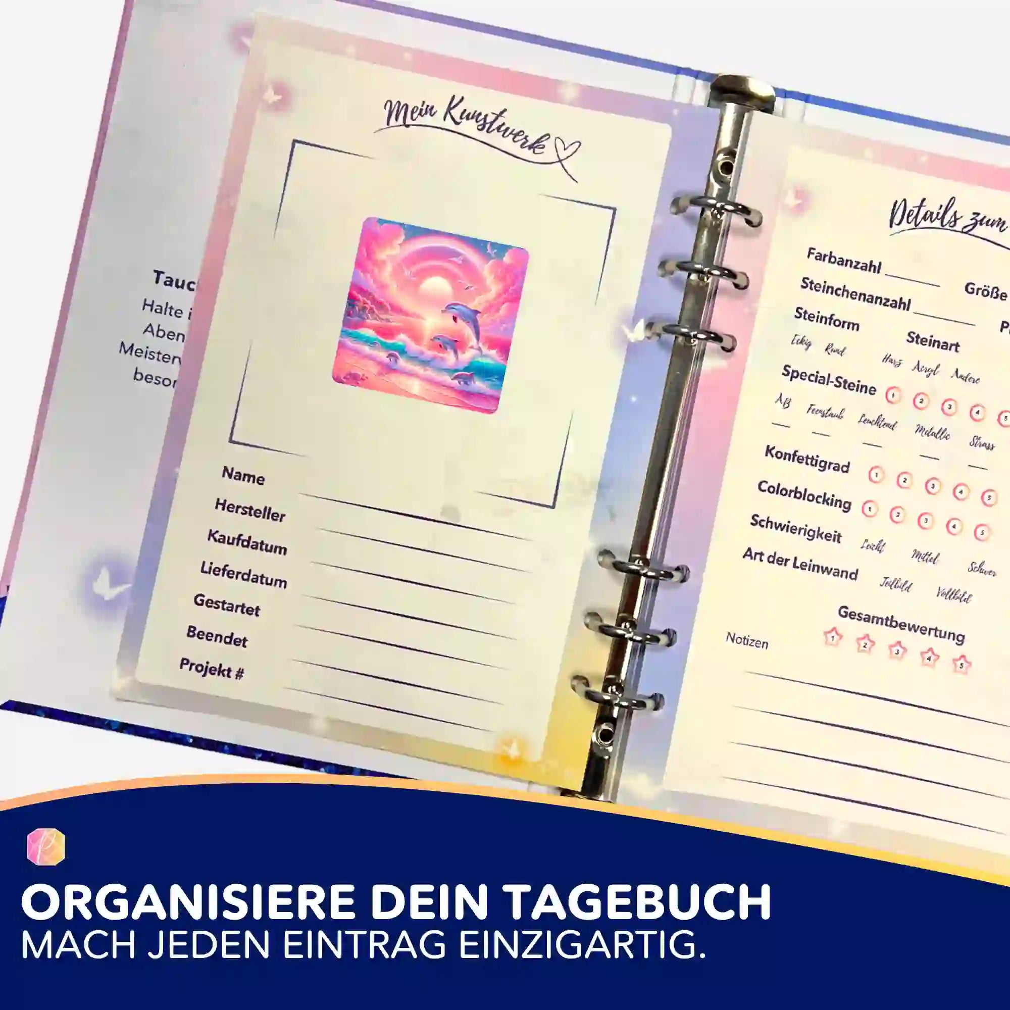 Aufkleber 5er-Set - Pinkes Meeresrauschen
