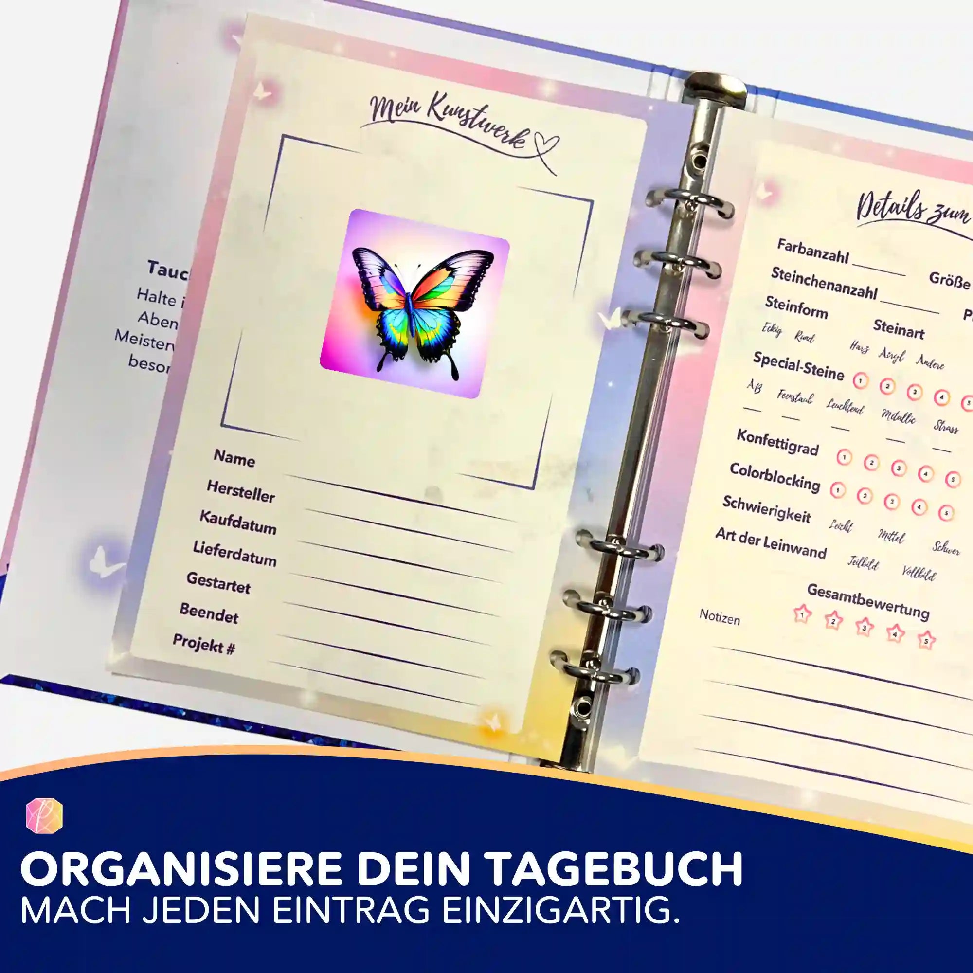 Aufkleber 5er-Set - Moni Live Verkauf - Butterfly Mona