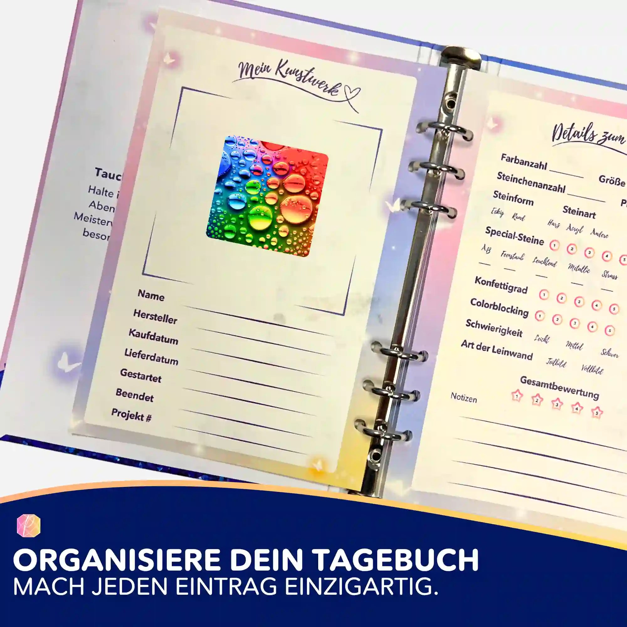 Aufkleber 5er-Set - Colorful Raindrops
