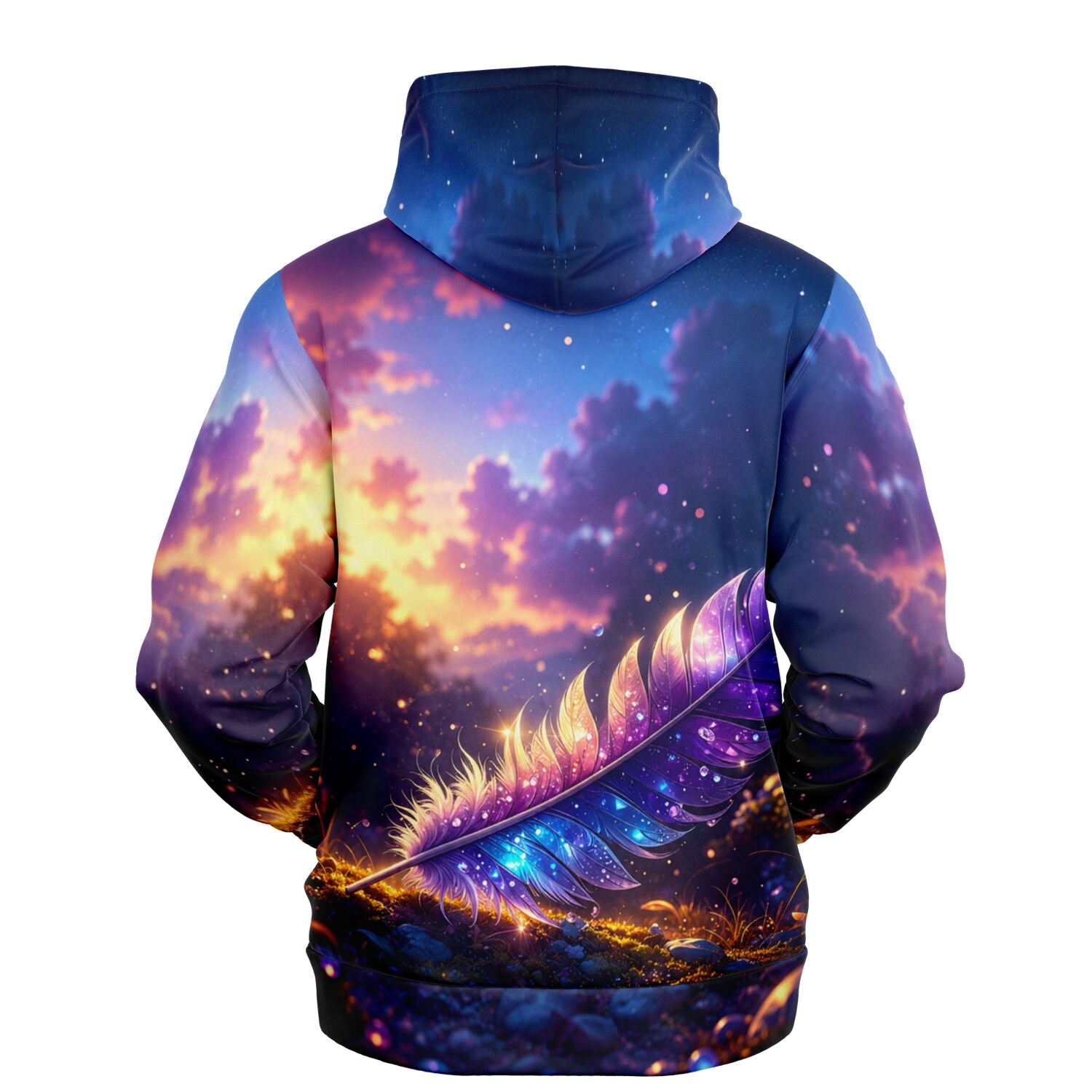 Dreamer Hoodie mit Feder im Sternenlicht Design, perfekt für Fans von kreativen Motiven wie Diamond Painting.