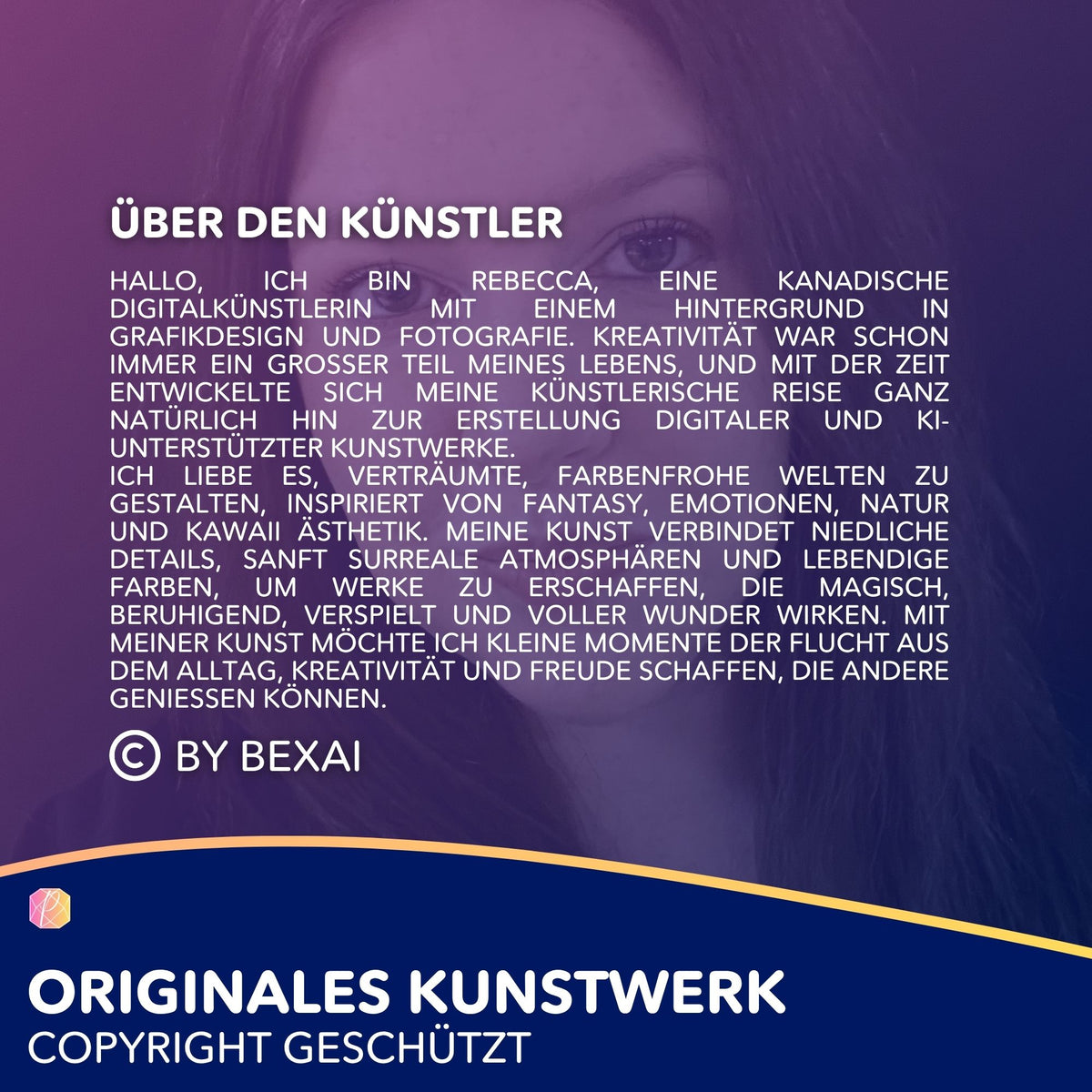 Künstlervorstellung der Digitalkünstlerin Bexai für Diamond Painting Motive und kreative Bastelsets von Picmondoo.