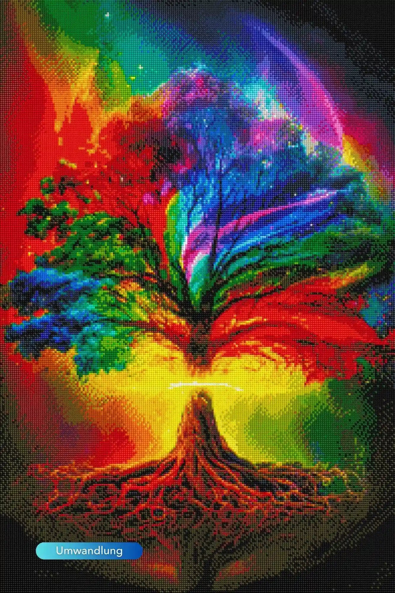 Diamond Painting Leuchtbild Special - Lebensbaum der Tausend Farben