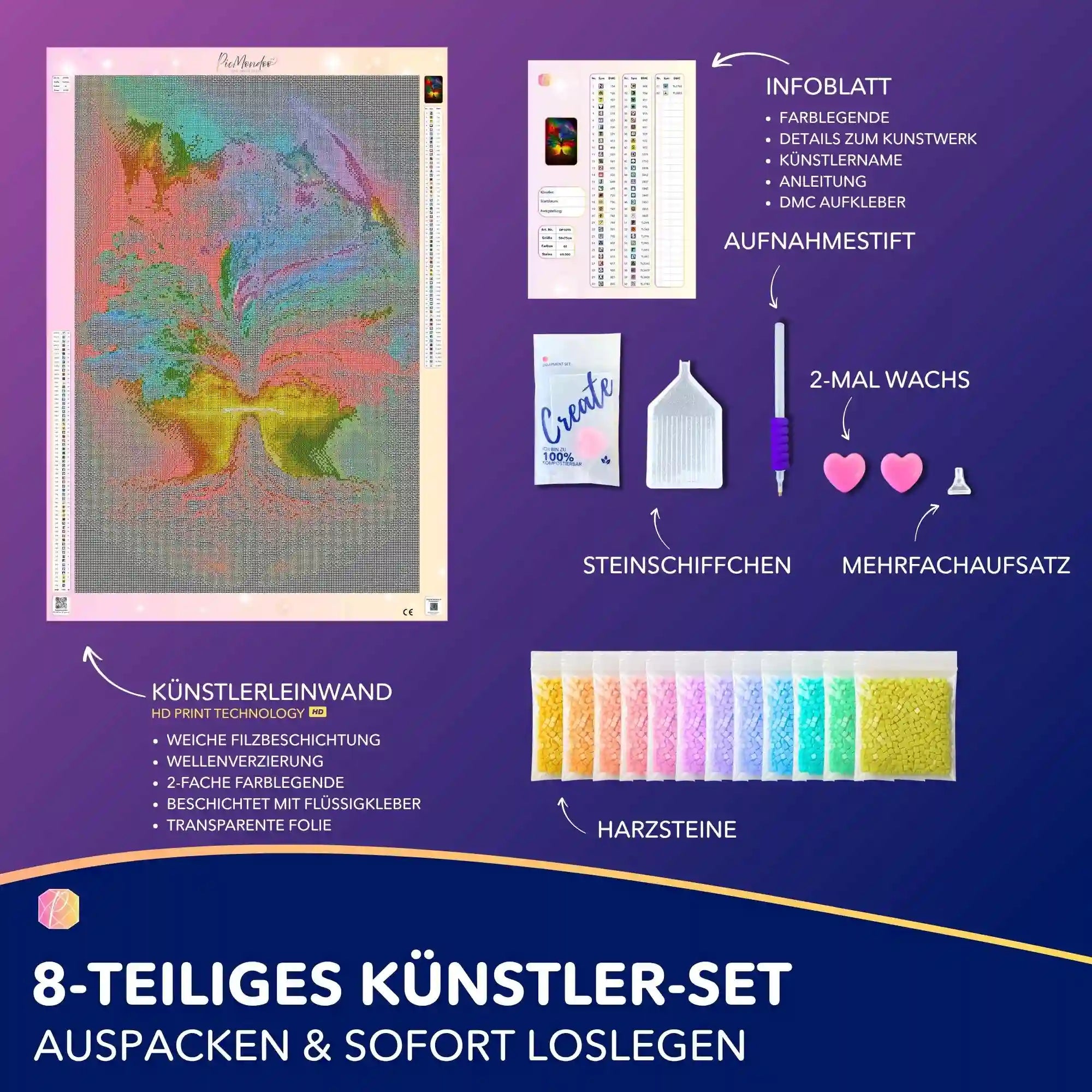 Diamond Painting Leuchtbild Special - Lebensbaum der Tausend Farben