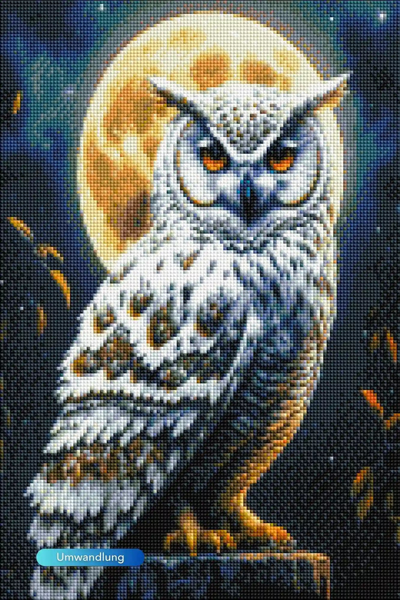 Diamond Painting Leuchtbild Special - Eule im Mondschein