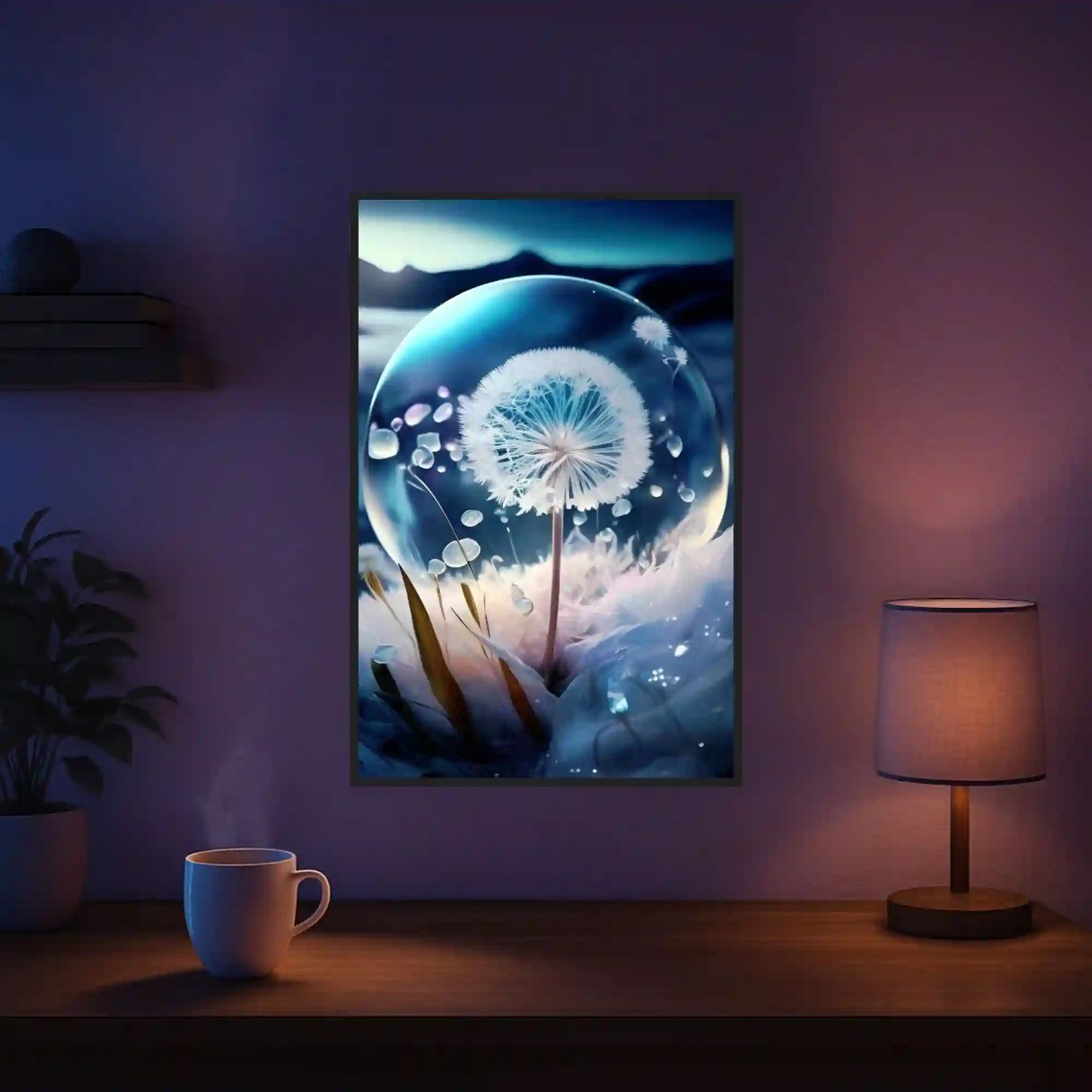 Diamond Painting Leuchtbild Special - Pusteblume Eiskristall