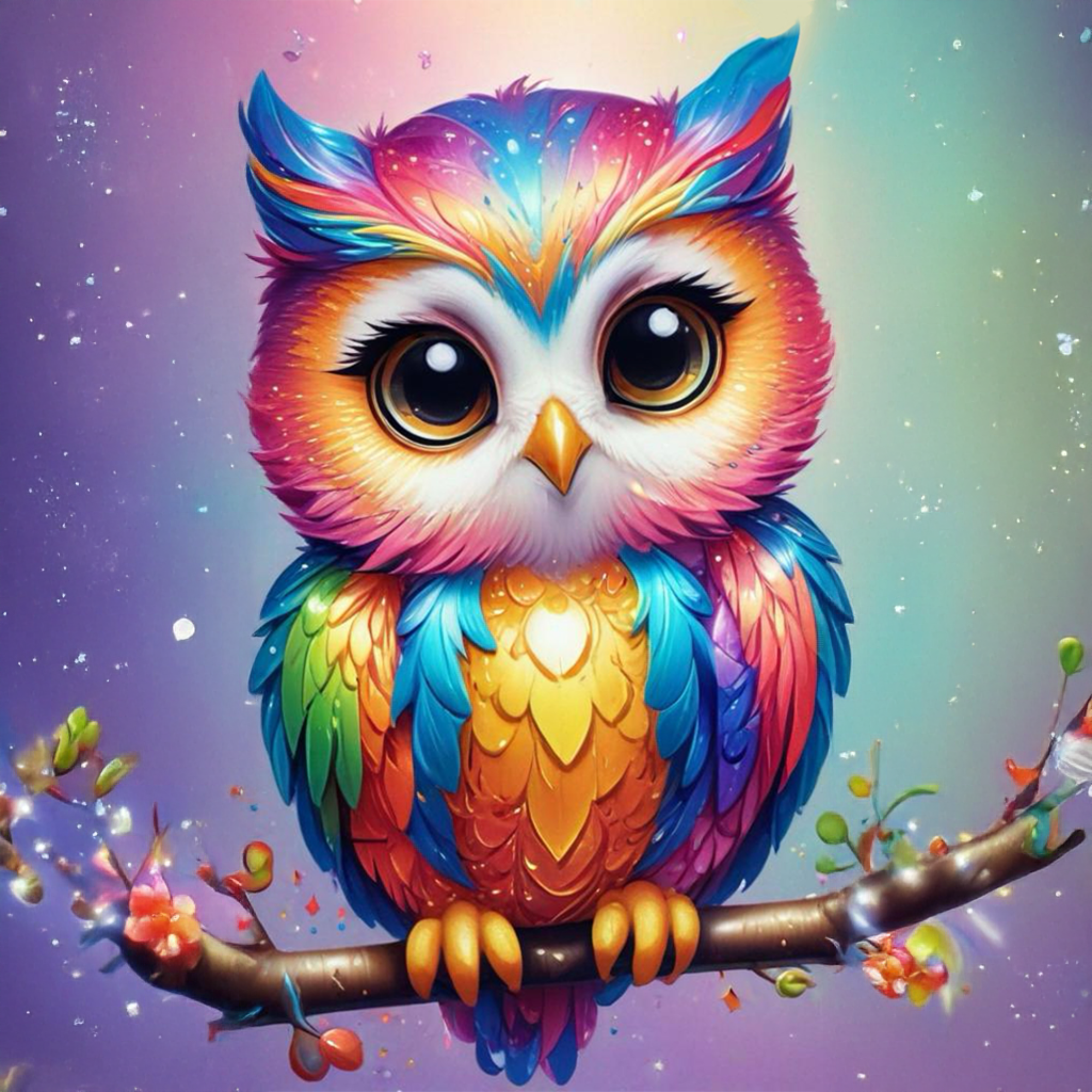 Diamond Painting Fairydust Special - Eule Fridolin