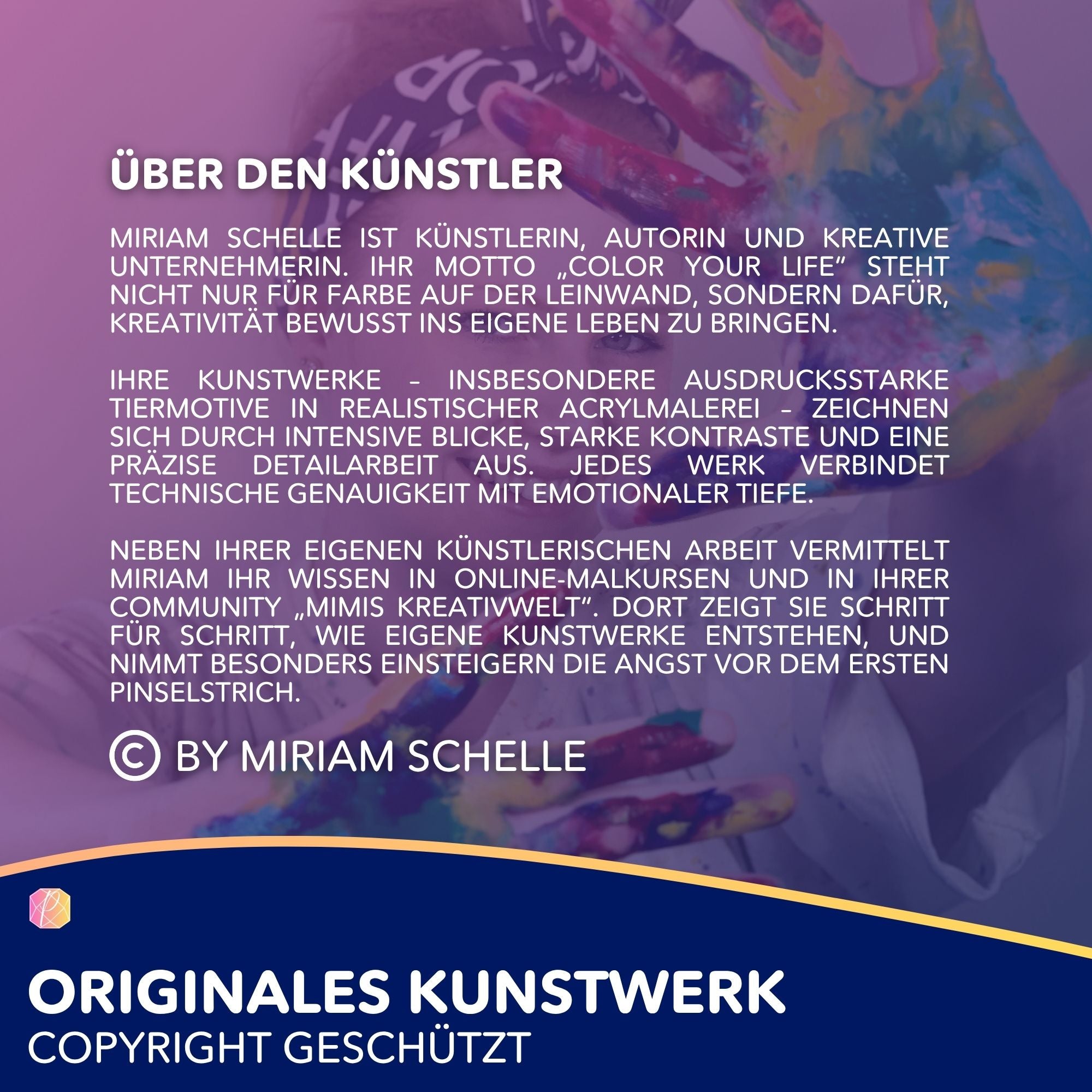 Künstlervorstellung für Diamond Painting und Malen nach Zahlen Motive von Miriam Schelle für Picmondoo