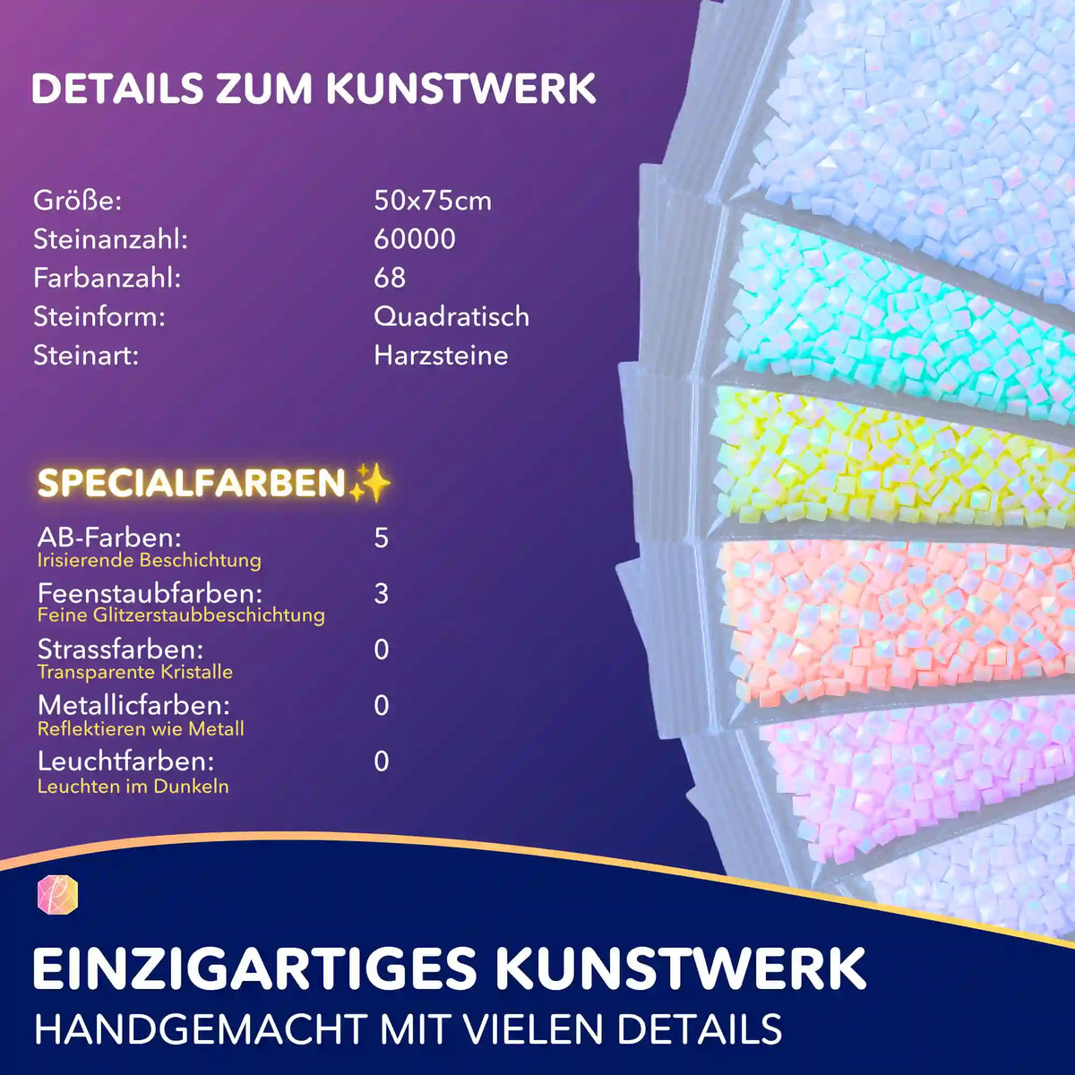 Diamond Painting Set Winterzauber mit quadratischen Harzsteinen, AB-Farben und Feenstaub-Effekt für kreative Wintermotive.