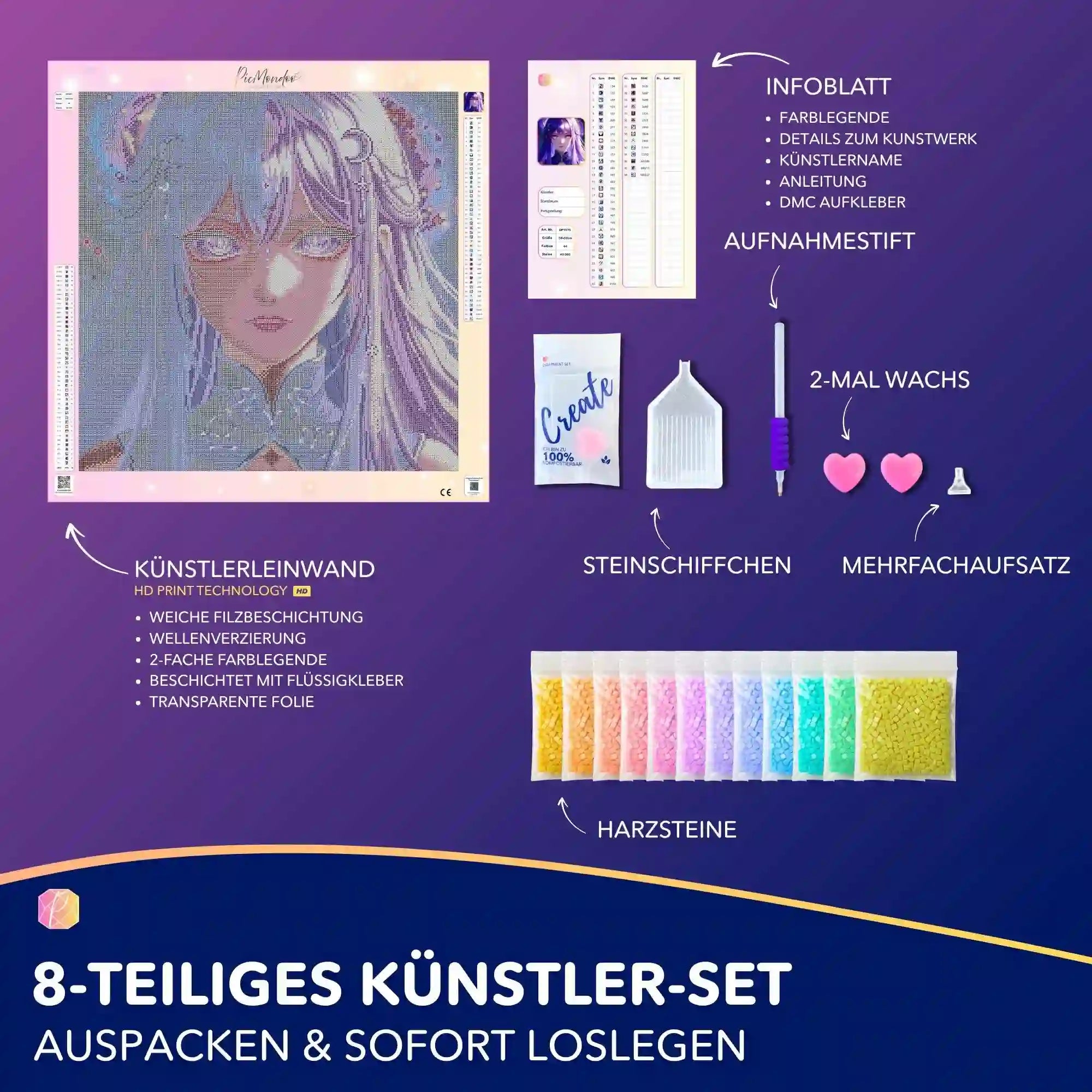Diamond Painting - Purple Moon Star
