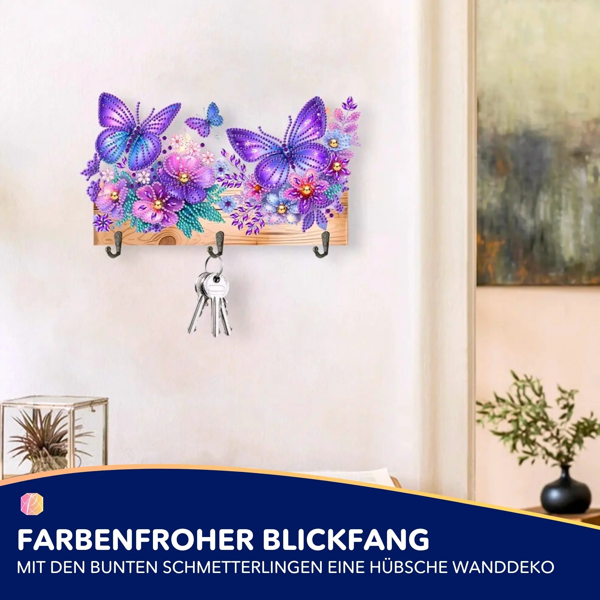 Diamond Painting Schlüsselbrett Schmetterlinge