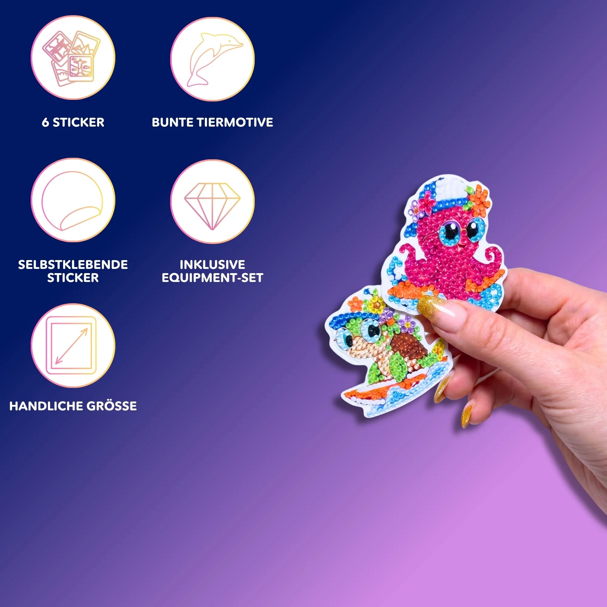 Diamond Painting Sticker - Kleine Surfer