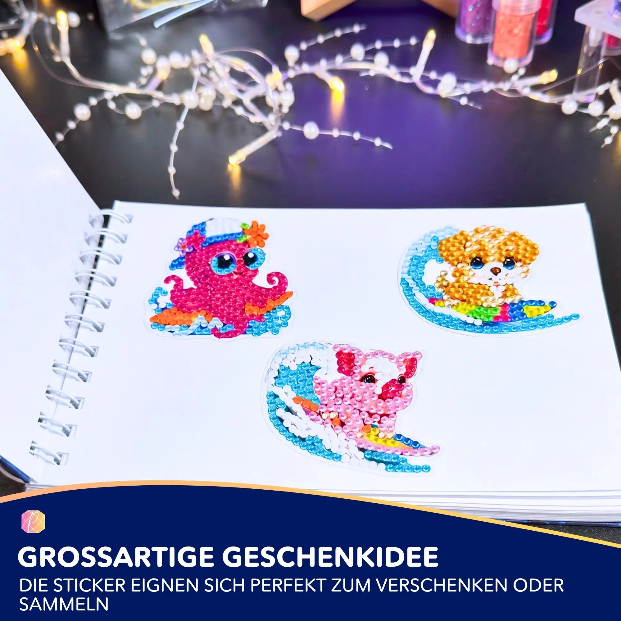 Diamond Painting Sticker - Kleine Surfer
