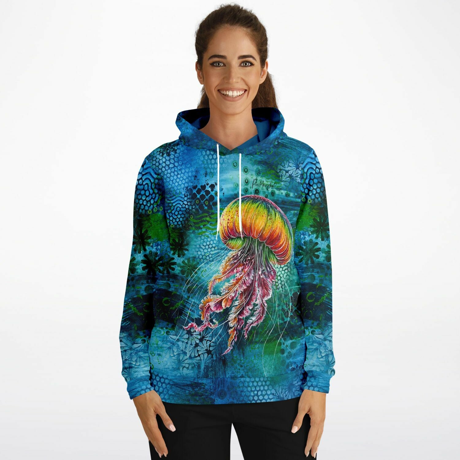 Dreamer Hoodie Medusa Solaris mit farbenfrohem Quallen-Motiv im Stil unserer Diamond Painting und Malen nach Zahlen Kunst