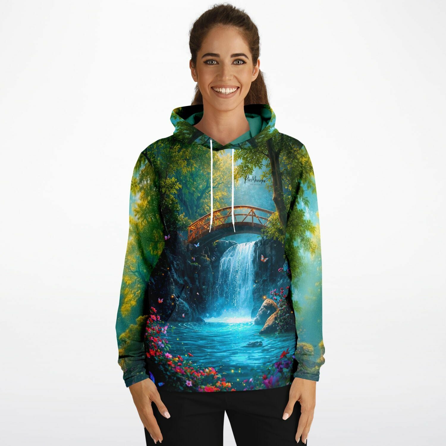 Dreamer Hoodie mit Brücke der Träume Motiv, inspiriert von unseren Diamond Painting und Malen nach Zahlen Kunstwelten.