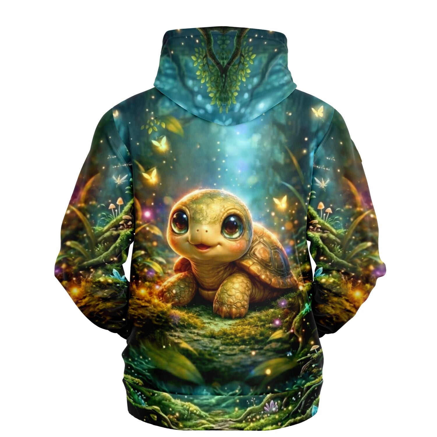 Dreamer Hoodie mit niedlicher Schildkröte im magischen Wald als Diamond Painting oder Malen nach Zahlen Design