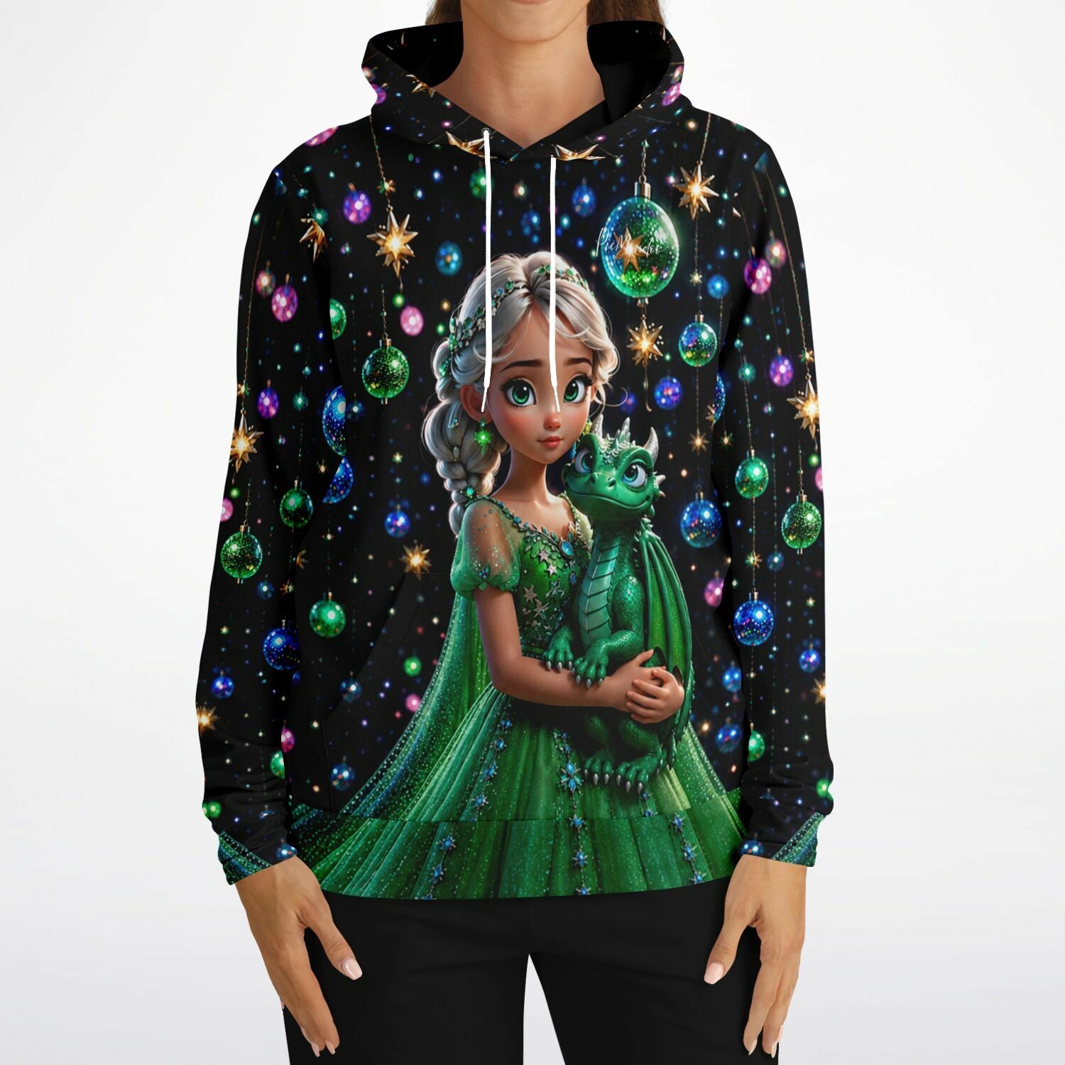 Dreamer Hoodie mit Dragon Girl Motiv, inspiriert von Diamond Painting Kunst und Malen nach Zahlen Designs