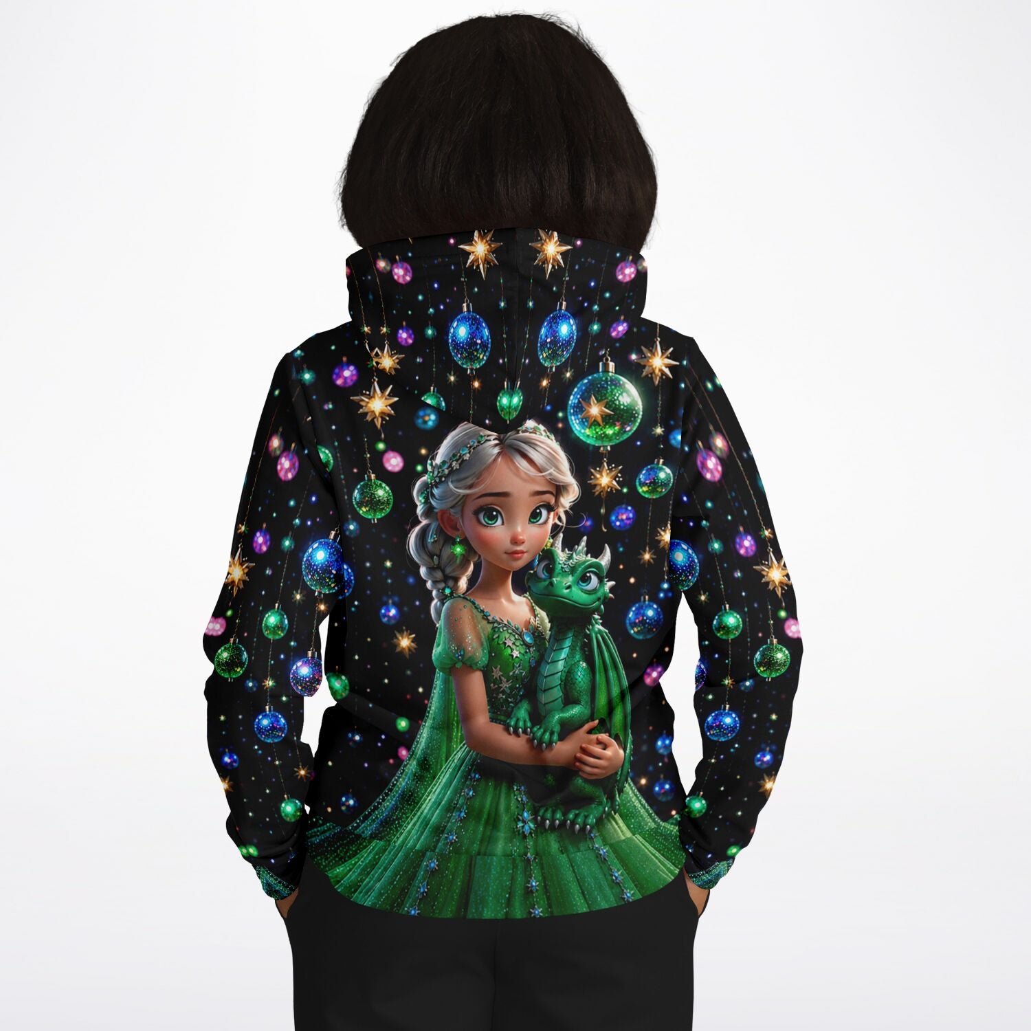 Dreamer Hoodie mit Dragon Girl Motiv, inspiriert von Malen nach Zahlen und Diamond Painting Kunststilen