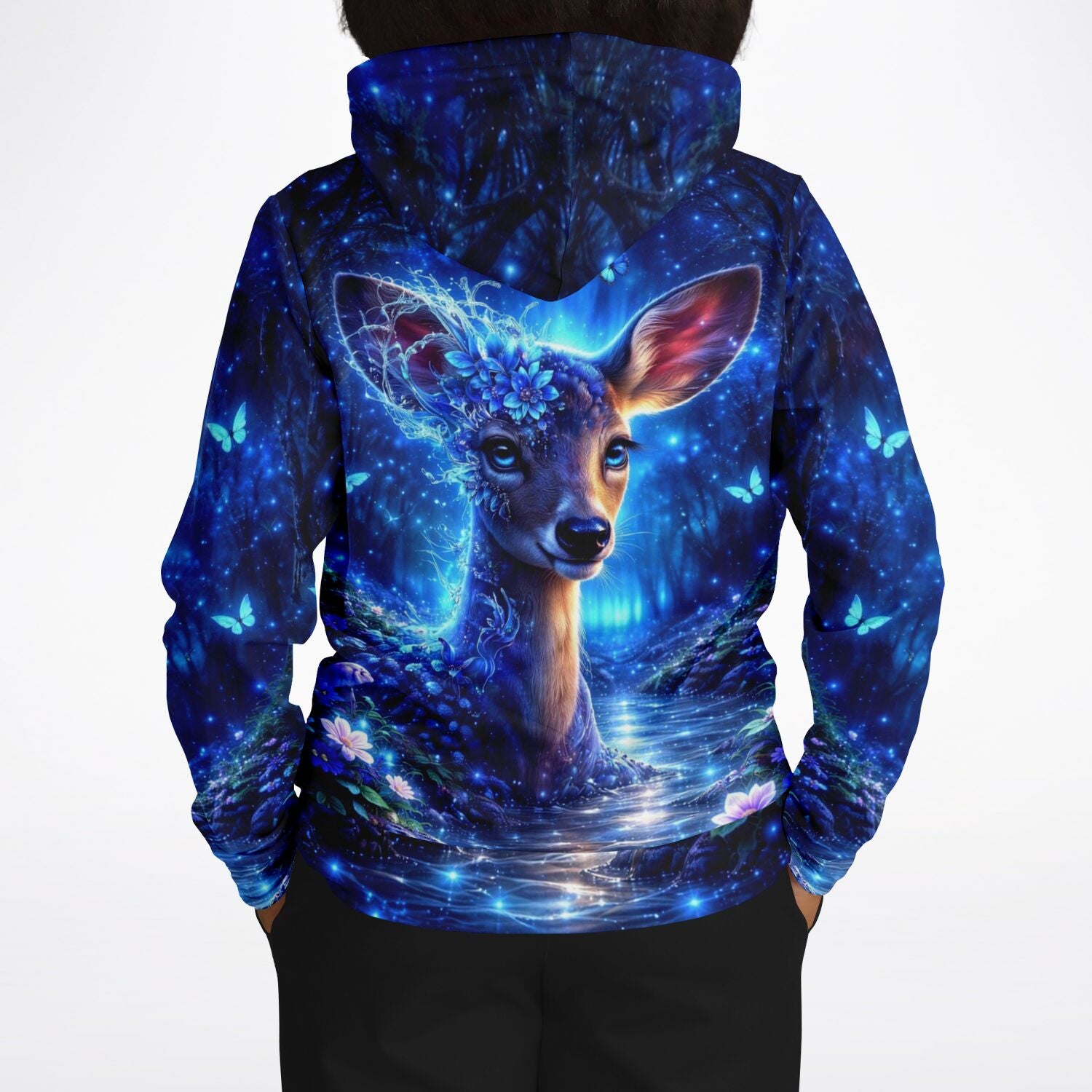 Dreamer Hoodie Hüterin des Herzens mit mystischem Reh-Motiv, inspiriert durch Diamond Painting und Malen nach Zahlen Kunst