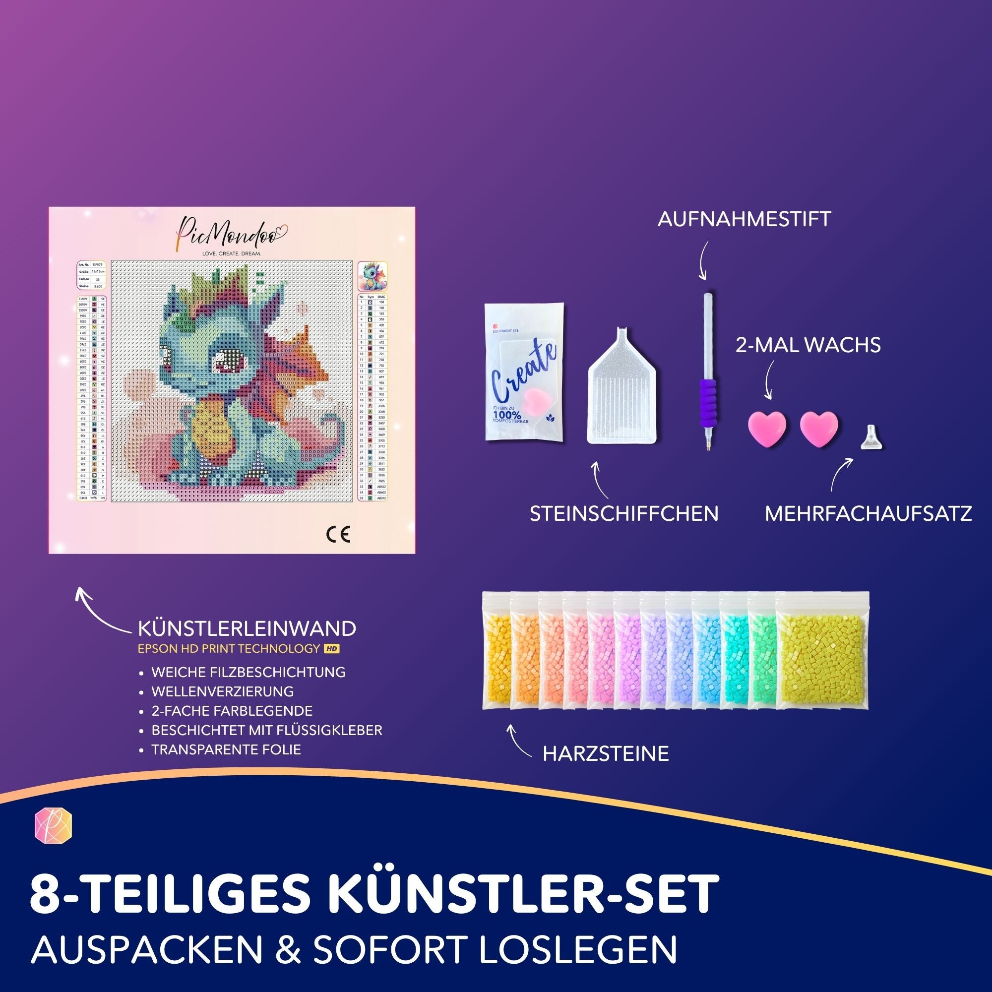 Diamond Painting Mini - Color Dragon