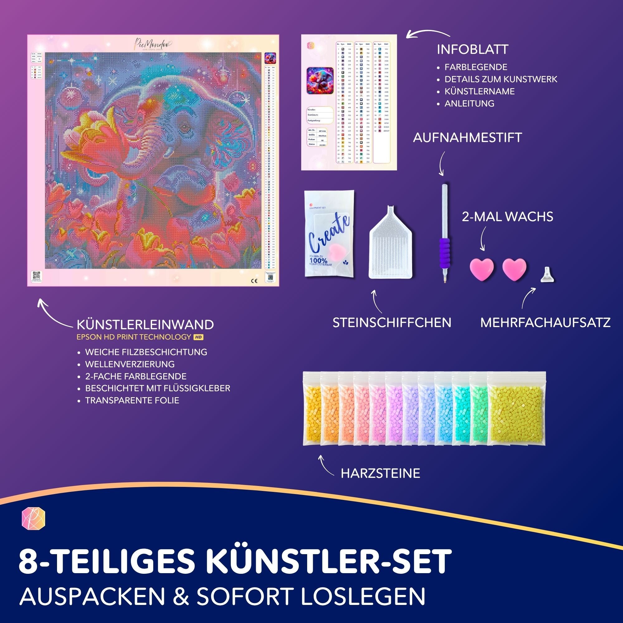 Diamond Painting - Elefantenmädchen