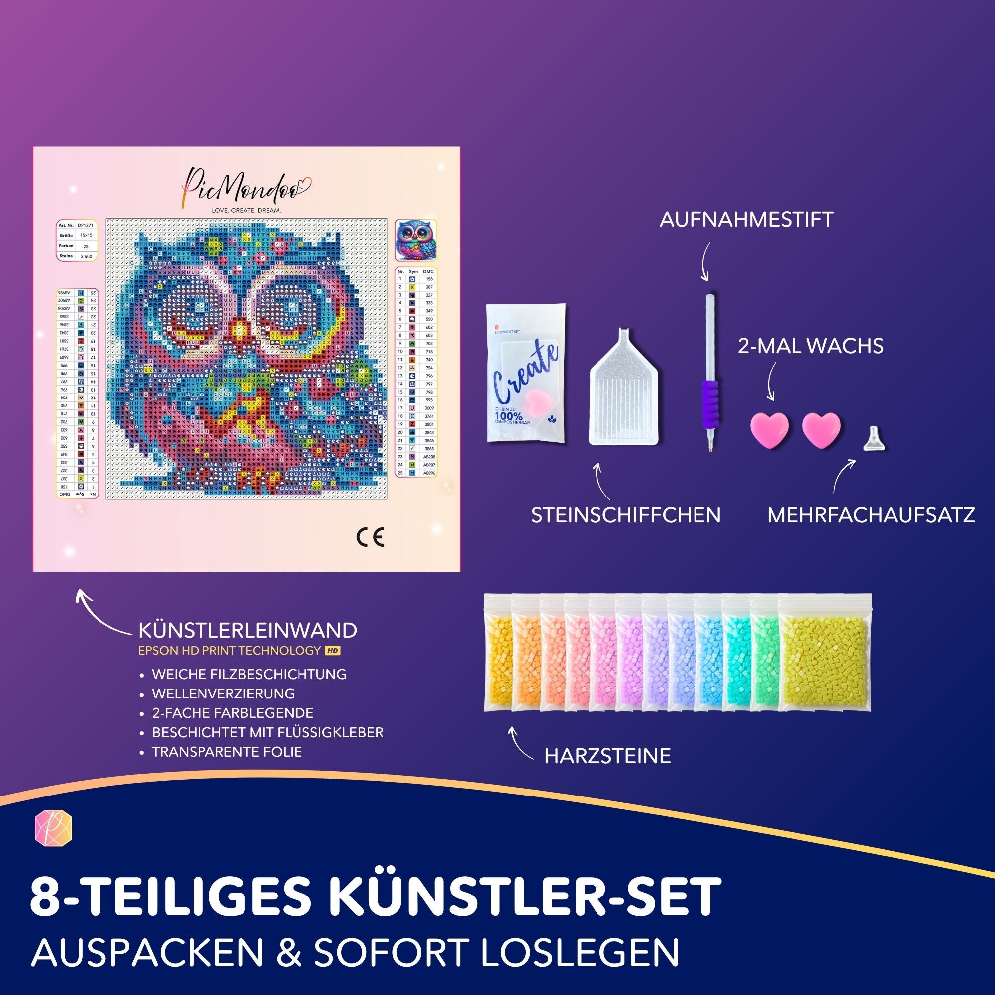 Diamond Painting Mini - Eule Elly