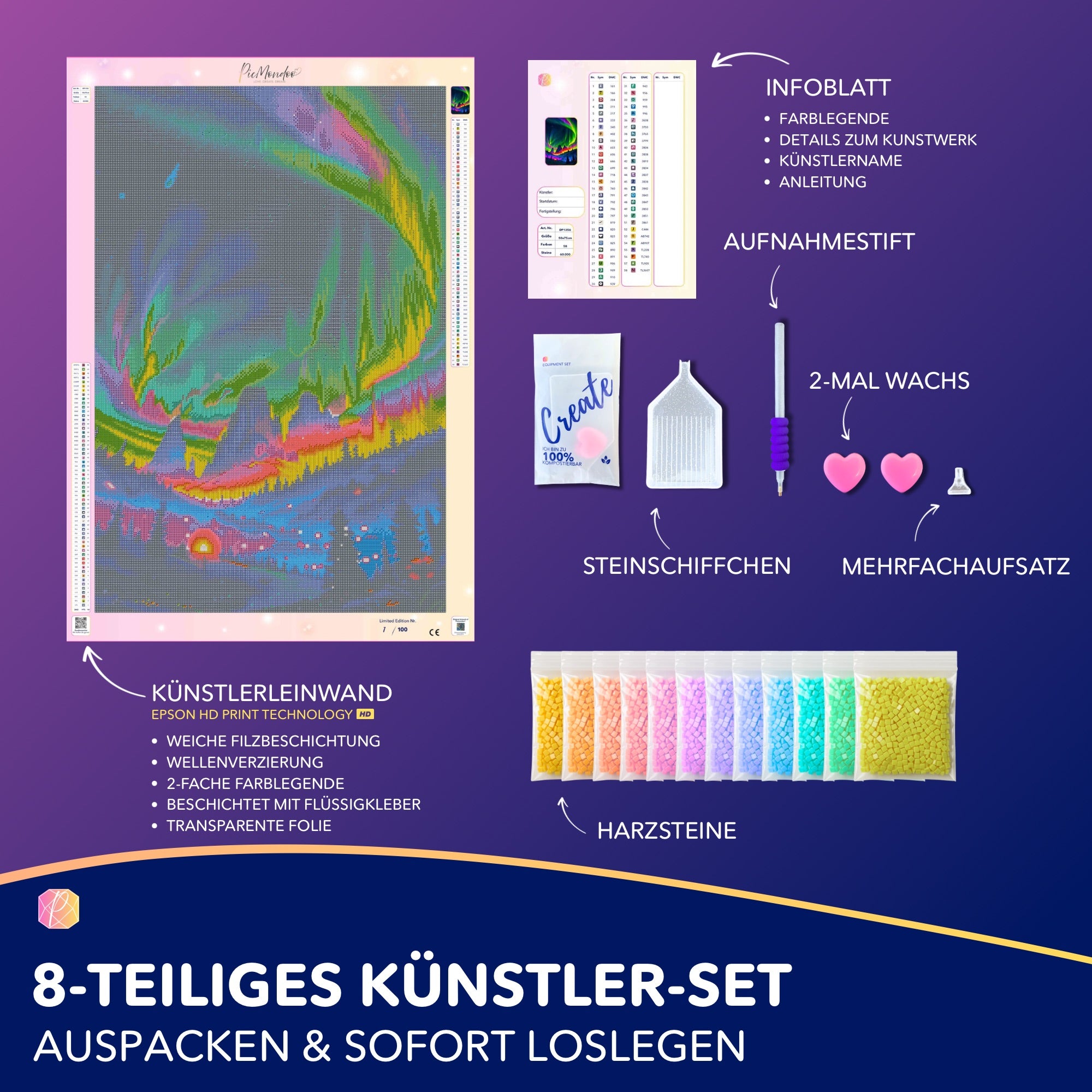 Diamond Painting - Nacht der bunten Lichter "Limited Edition"