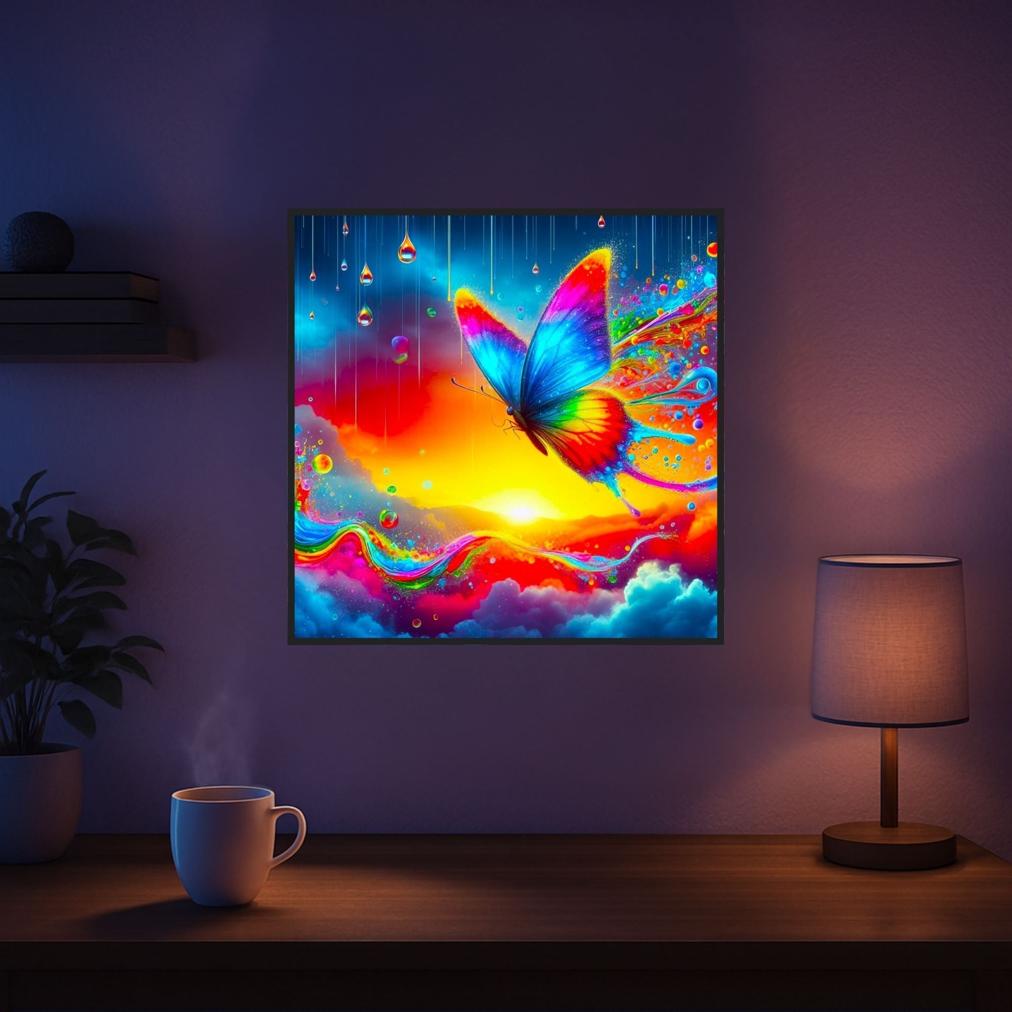 Diamond Painting 100 Farben Special - Schmetterlinge im Regenbogenfluss