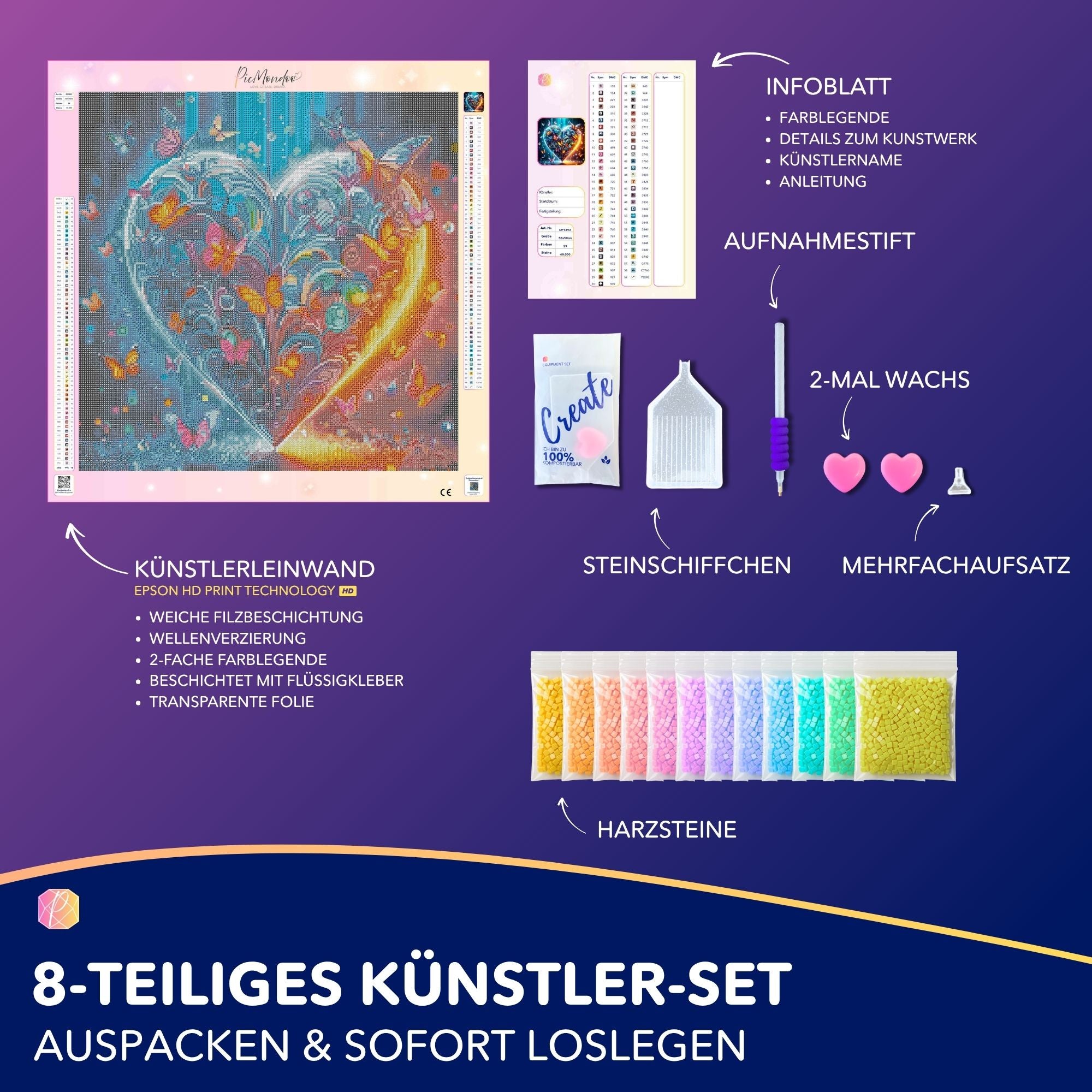 Diamond Painting - Schmetterlingsherz