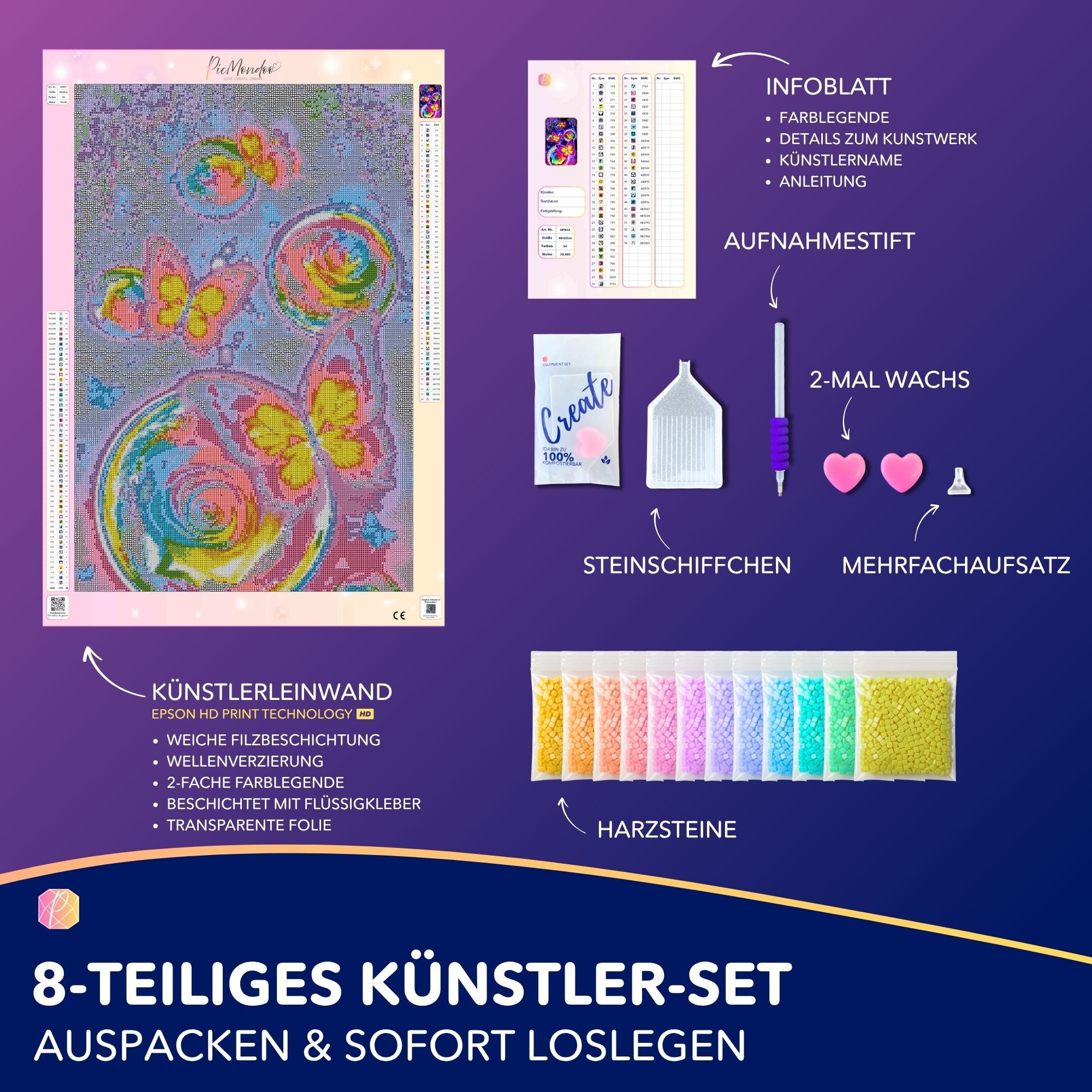 Diamond Painting AB Special - Schmetterlingstanz im Mondschein