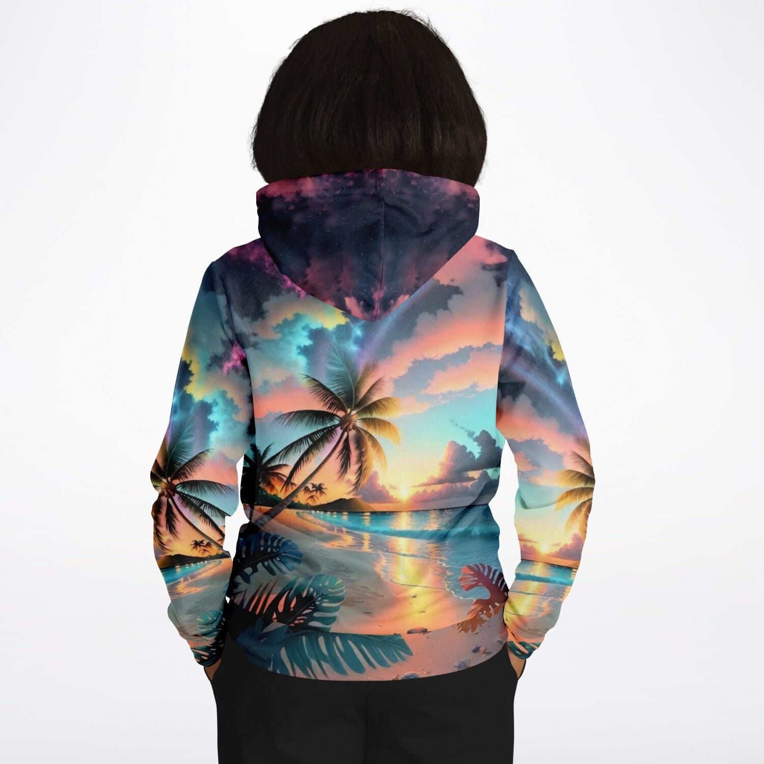 Dreamer Hoodie - Palme im bunten Abendhimmel
