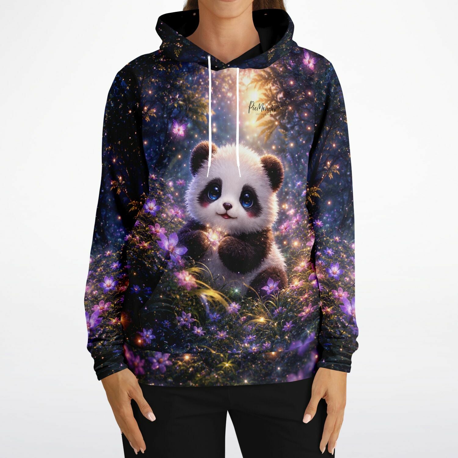 Dreamer Hoodie mit niedlichem Panda Motiv im magischen Walddesign – passend für Fans von Diamond Painting und Kunst.