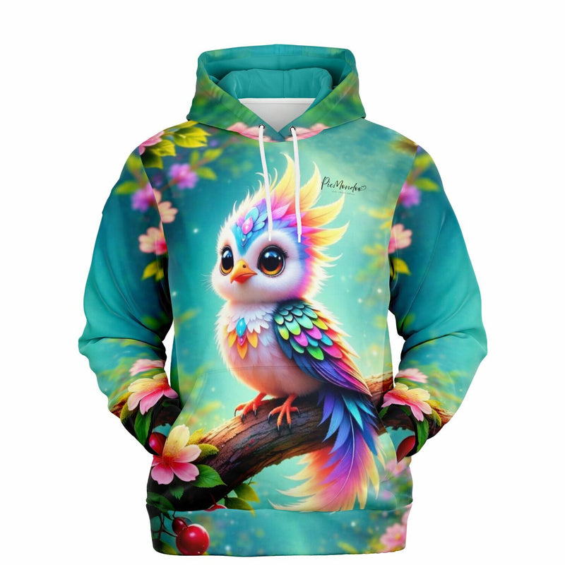 Bunter Dreamer Hoodie mit niedlichem Vogel Motiv, passend im Stil zu Malen nach Zahlen und Diamond Painting Kunstwerken