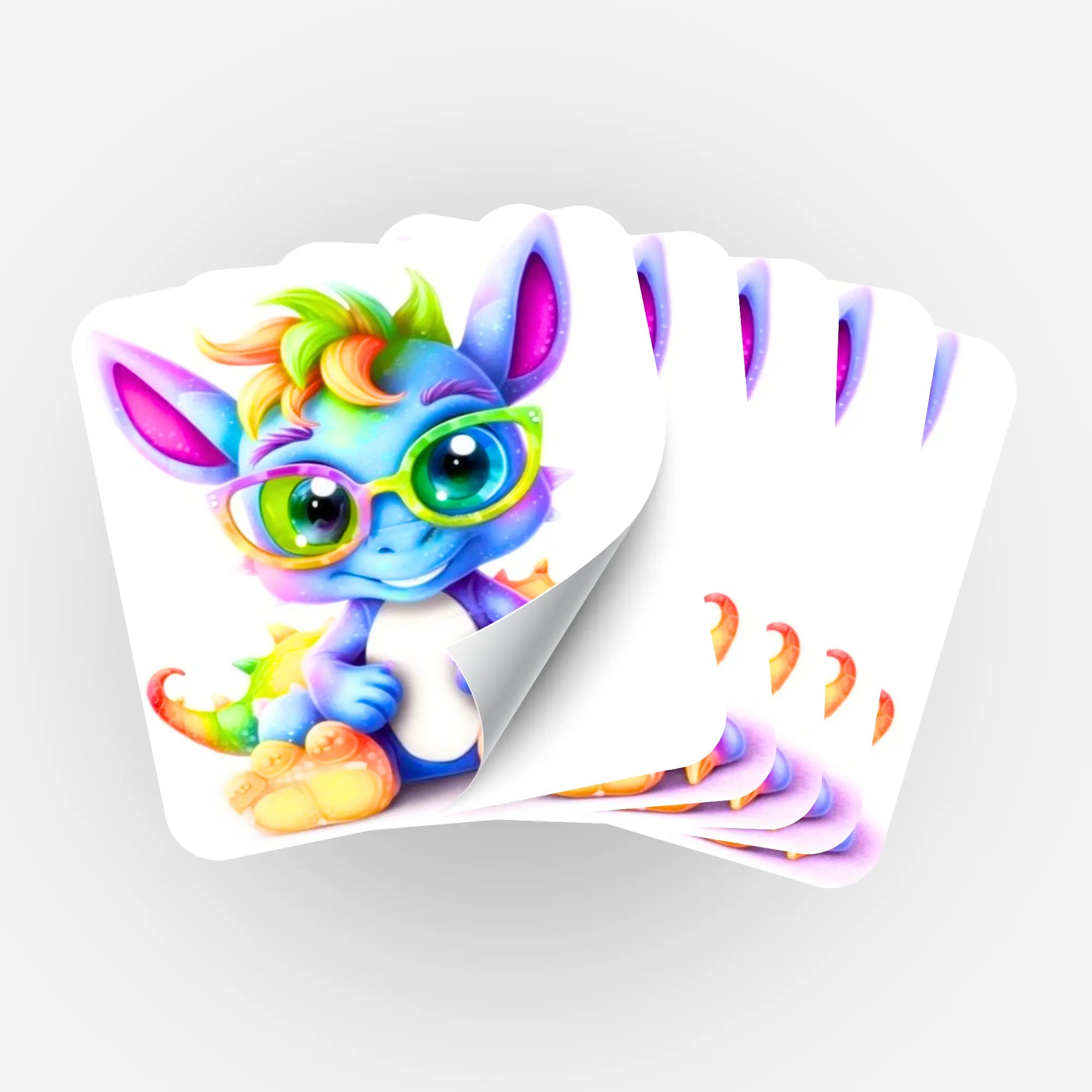 Picmondoo 5er-Set Aufkleber bunter Schlaubi Drache für Diamond Painting Organisation und Zubehör