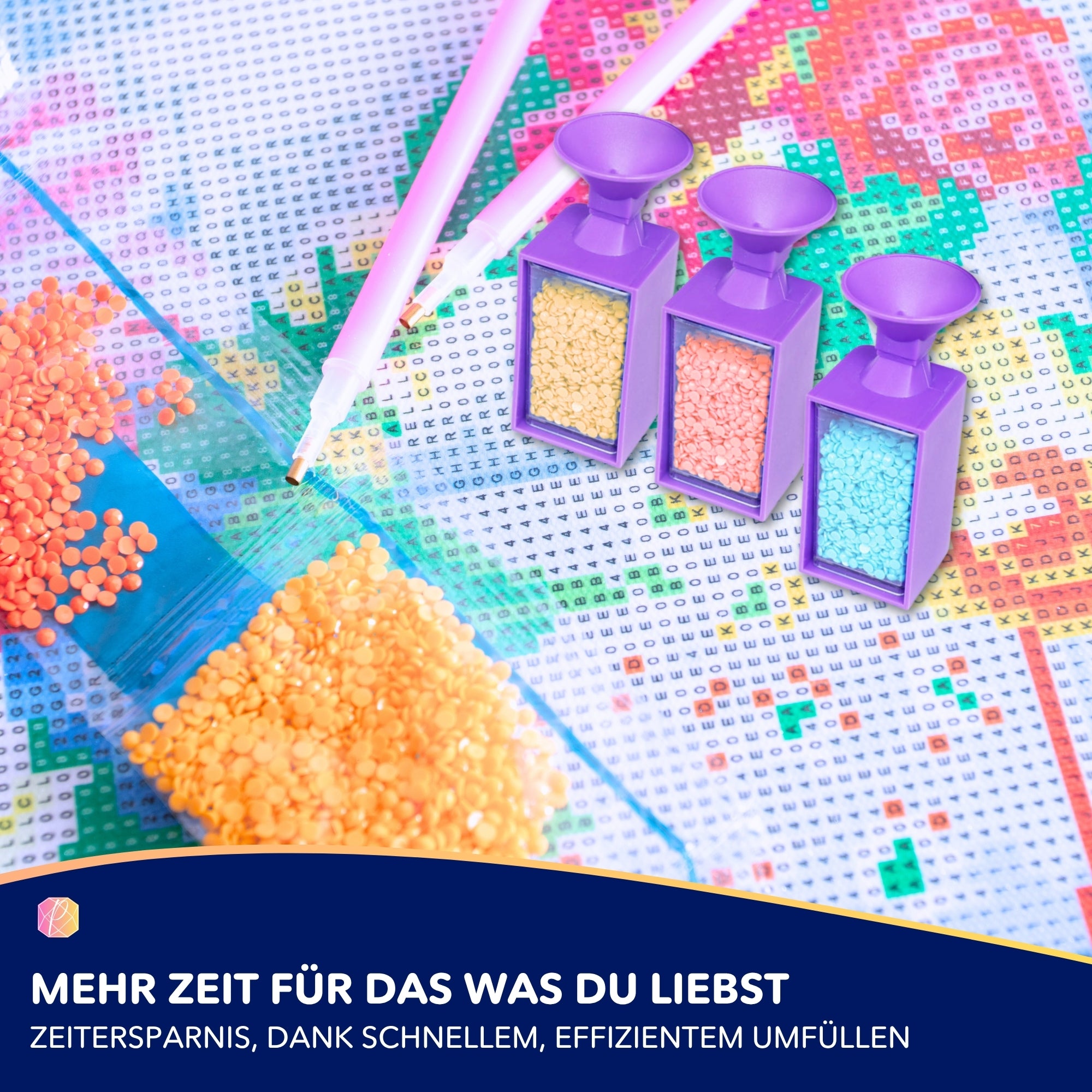 Trichter für Diamond Painting Steine mit Döschen-Vorrichtung