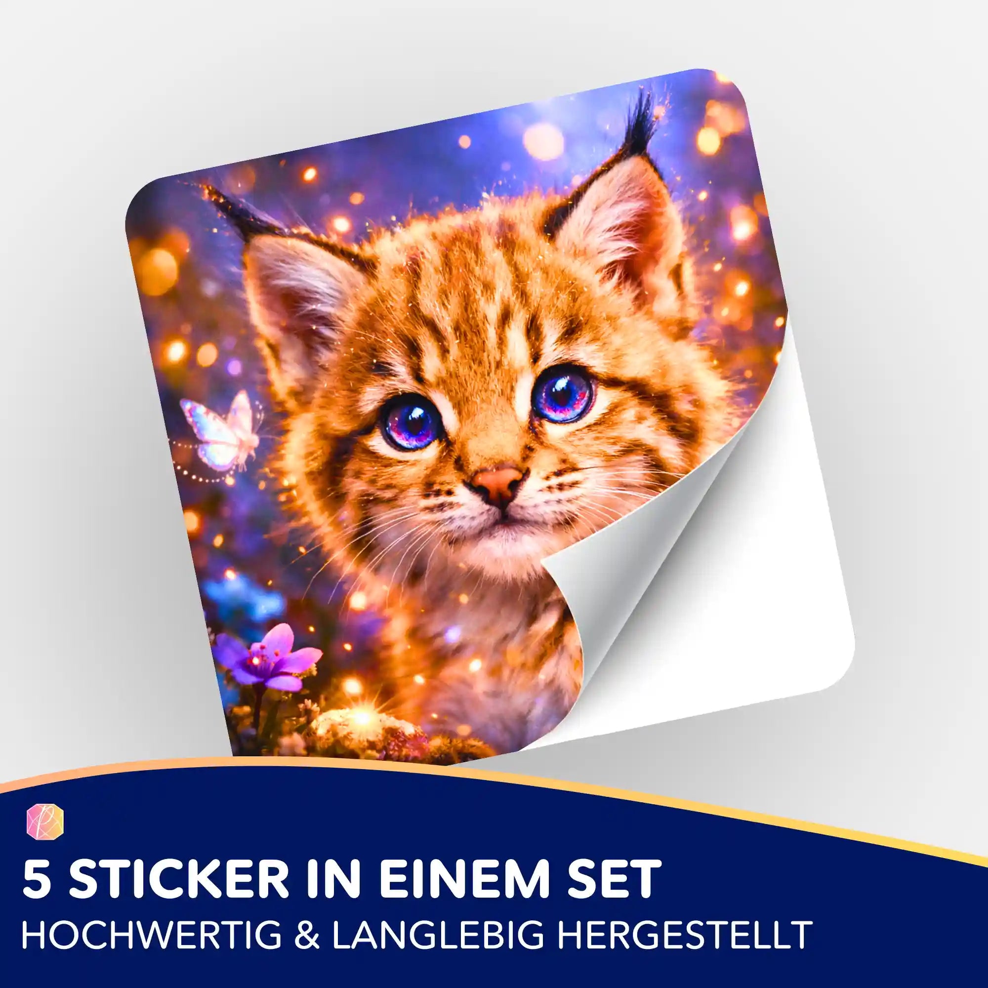 Picmondoo 5er Sticker-Set Blick der Wahrheit mit süßem Katzen-Motiv zur Organisation deines Diamond Painting Zubehörs