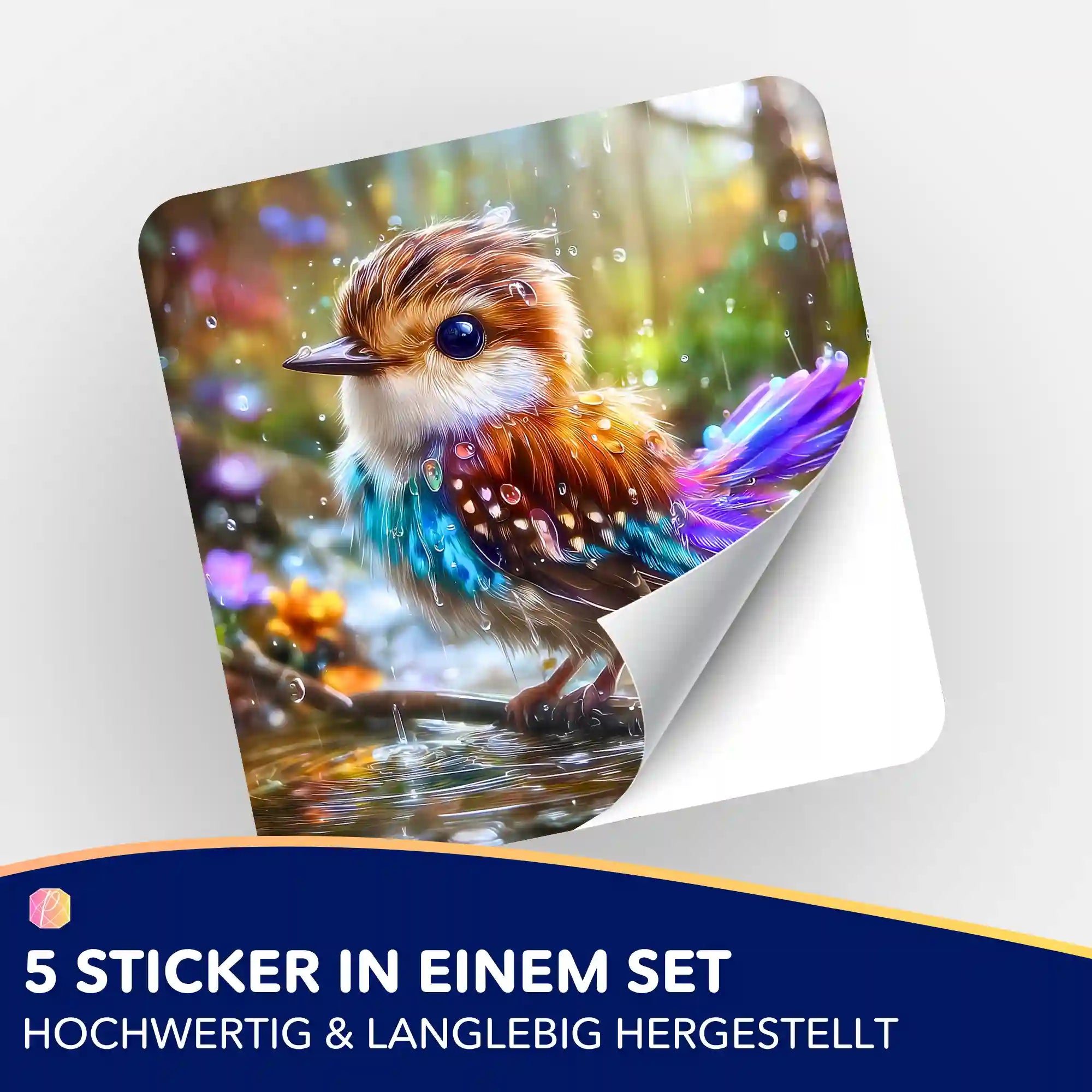 Aufkleber 5er-Set - Eine Sommerdusche für Pieps