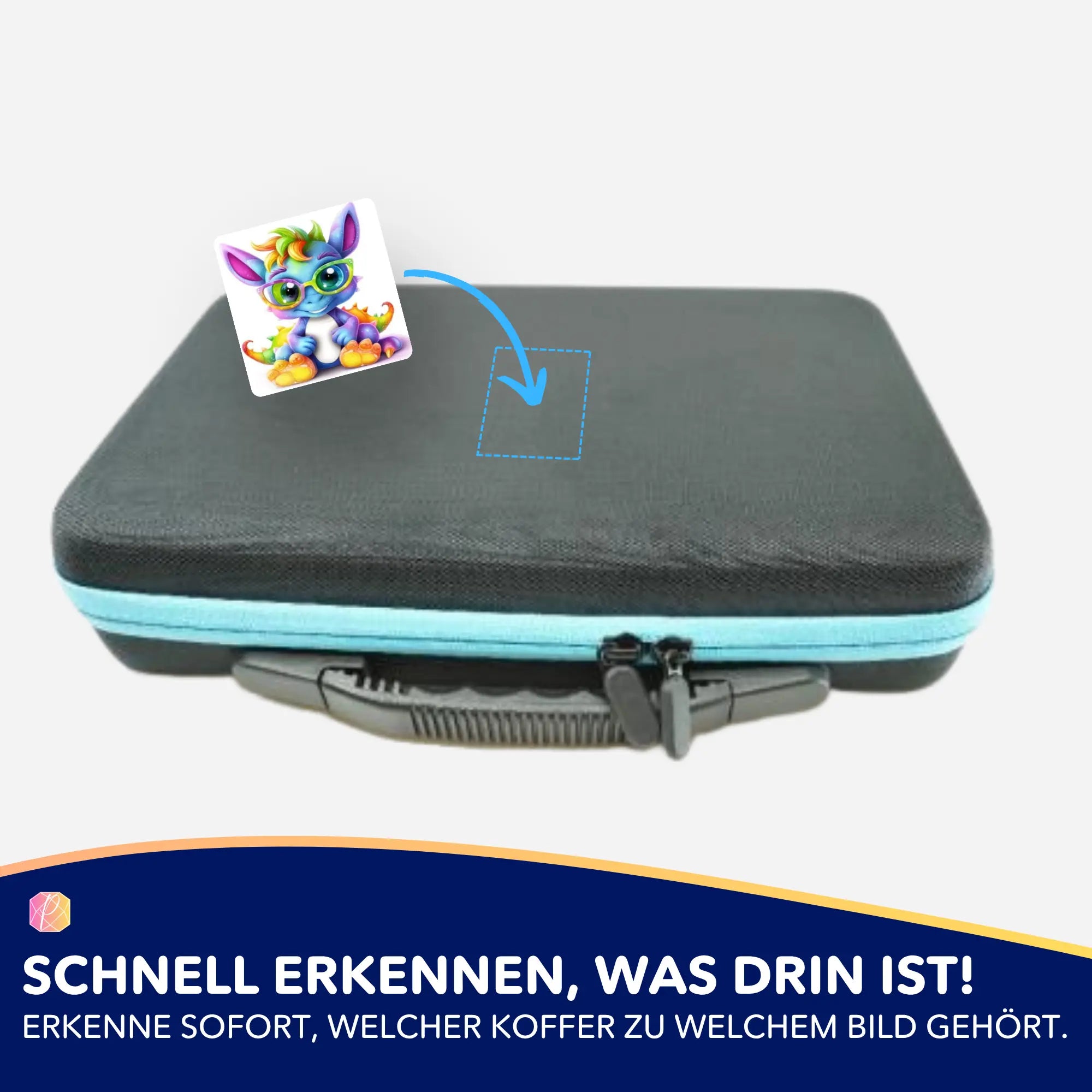 Schlaubi Drache Aufkleber für Diamond Painting Koffer zur perfekten Organisation von Malen nach Zahlen Zubehör