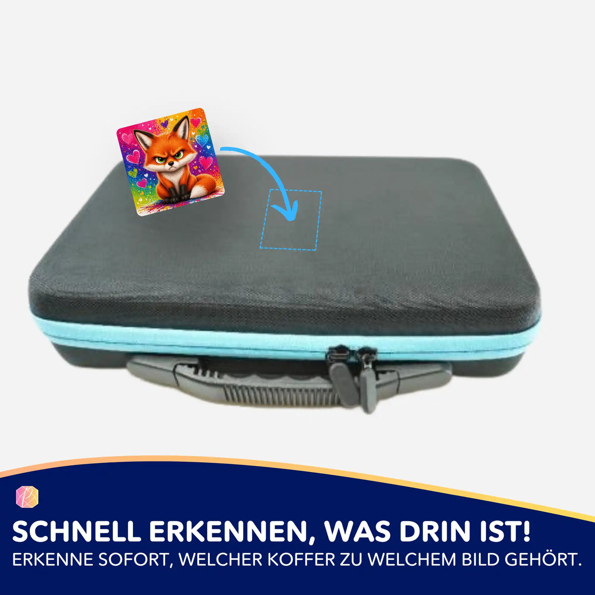 Miesefuchs Aufkleber zur Organisation von Diamond Painting Zubehör und Aufbewahrungskoffern für Bastelsets