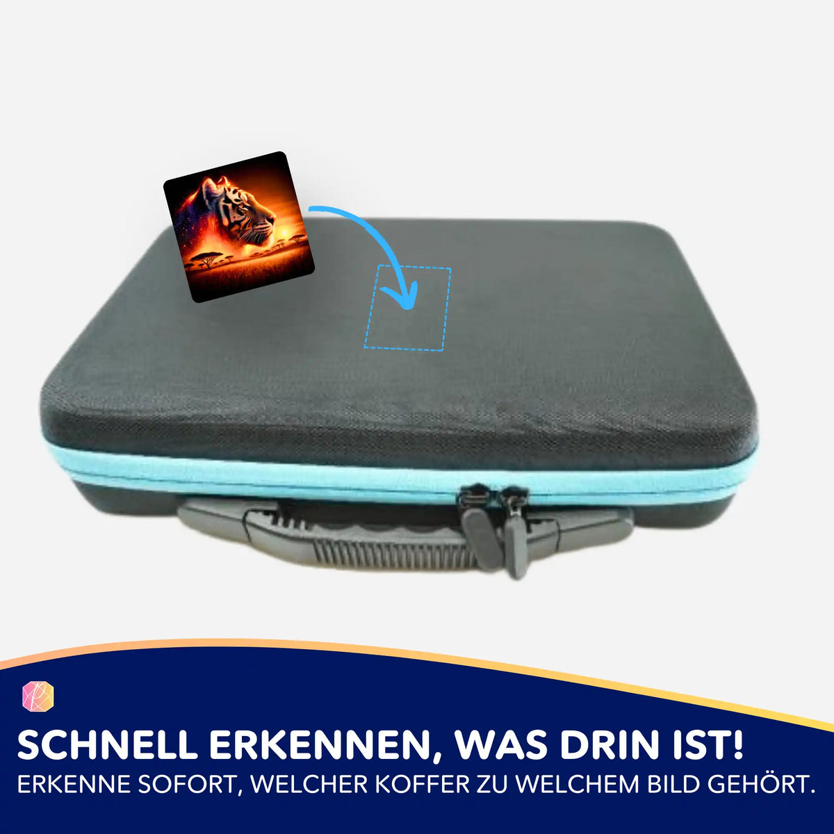 Picmondoo Diamond Painting Aufkleber zur Beschriftung von Zubehör-Koffern für mehr Ordnung bei Hobby-Projekten